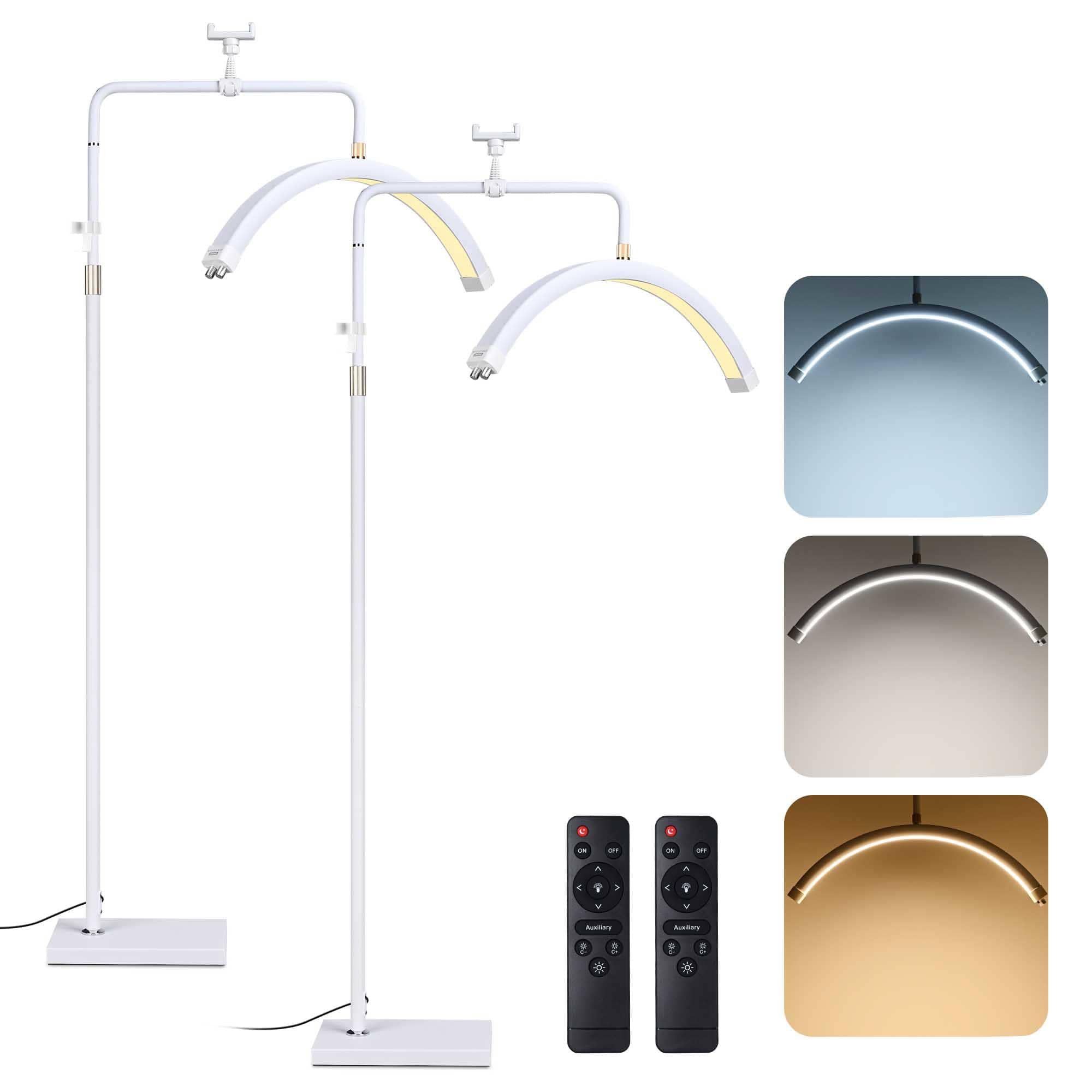 Yescom Byootique 28-inch Half Moon Light with Phone Holder Lash Lamp for Esthetician 2 Pack