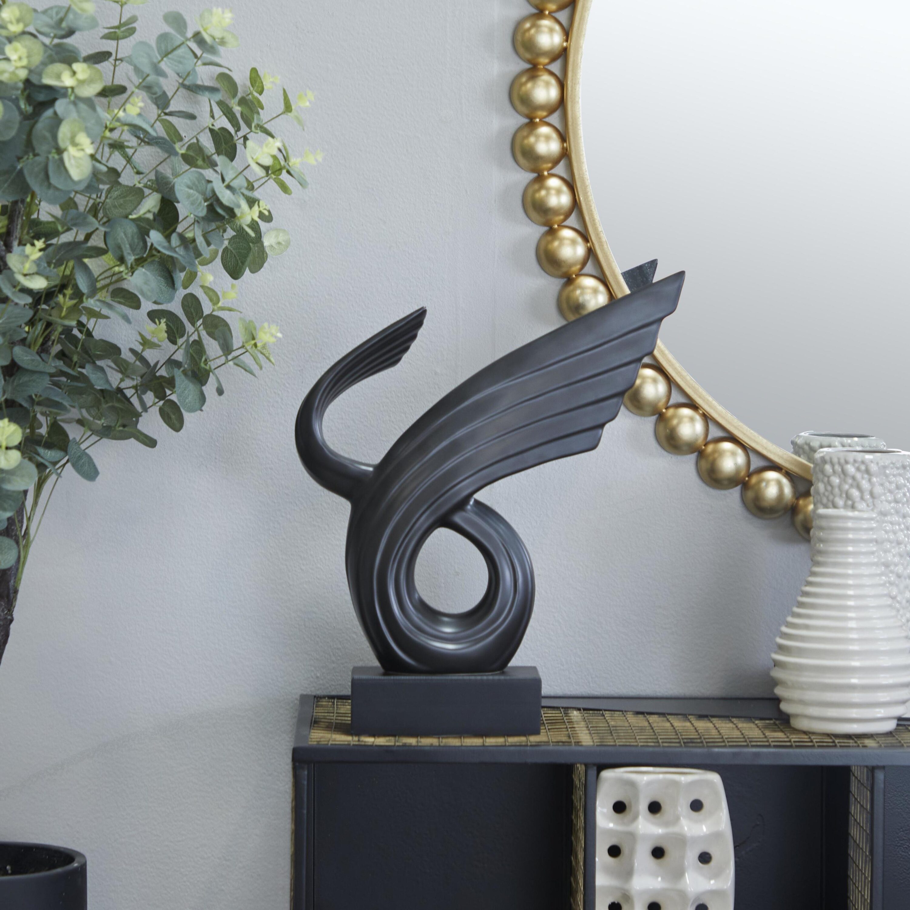 Grayson Lane 820916 Black Porcelain Modern Sculpture