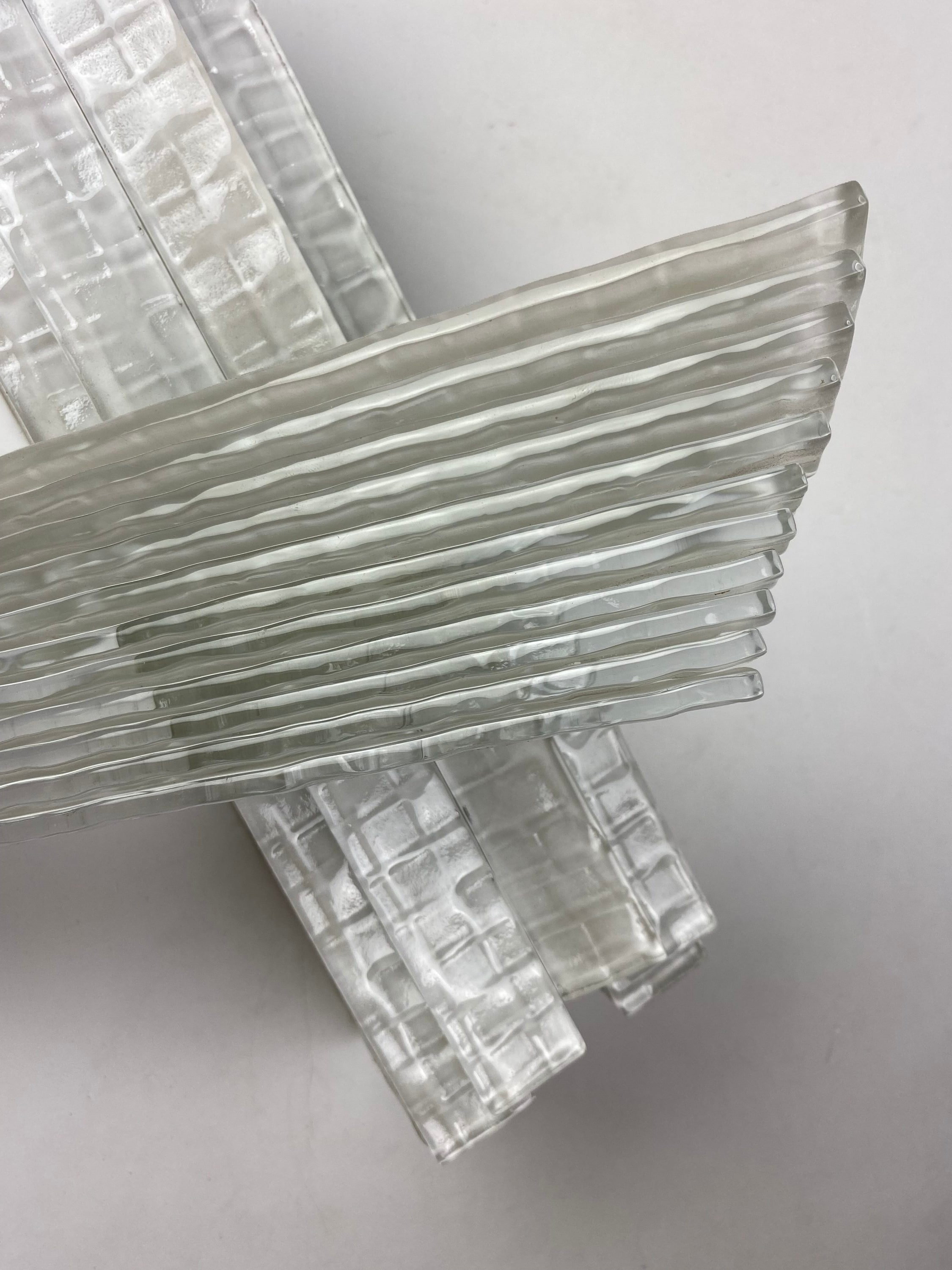 Abolos LWSMEC0112-SN-SAMP Sample- Waves Snow White/Glossy 1-in x 12-in Glossy Glass Subway Wall Tile
