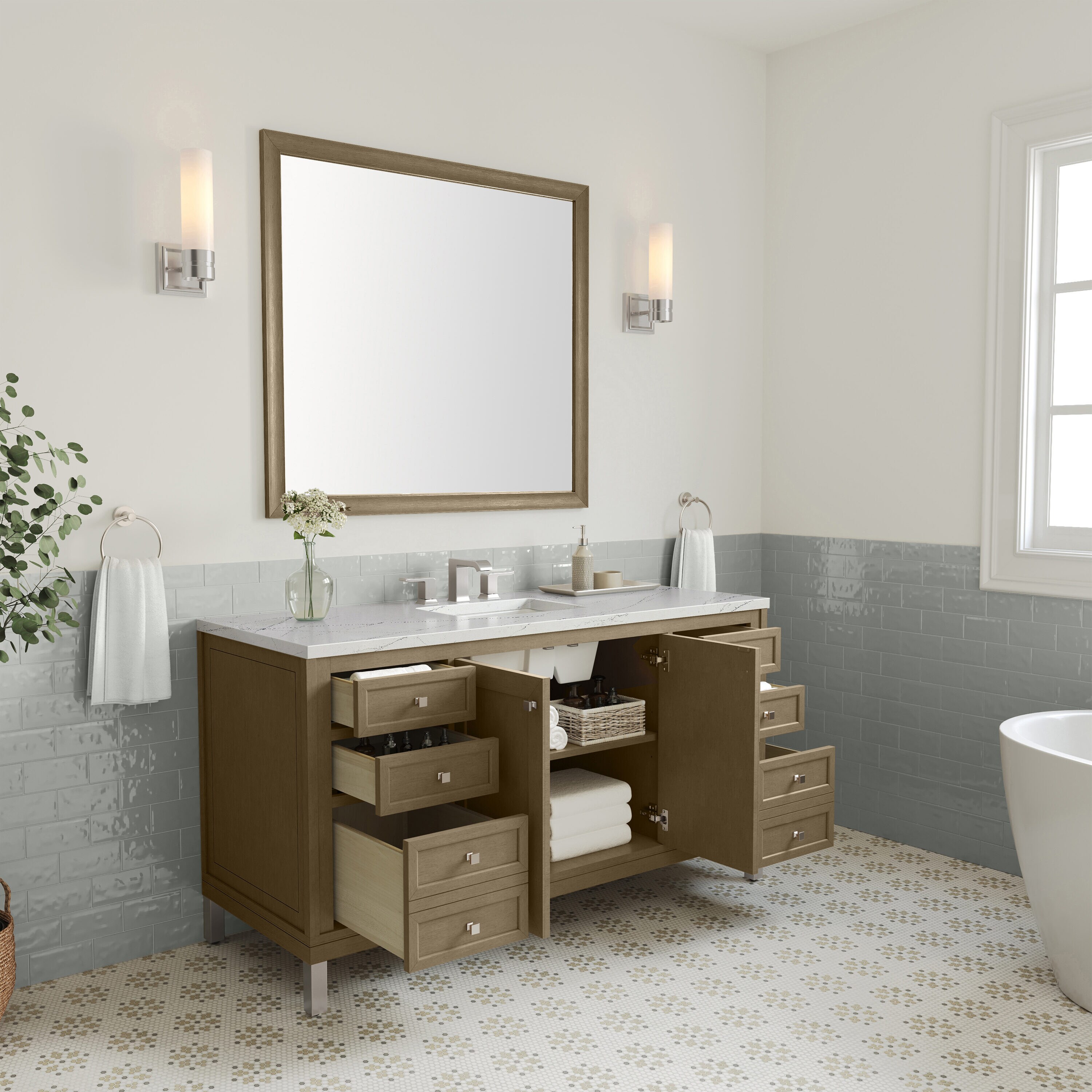 James Martin Vanities 503-V60S-WLW-FENC Bath-Vanity-Combo - View #9