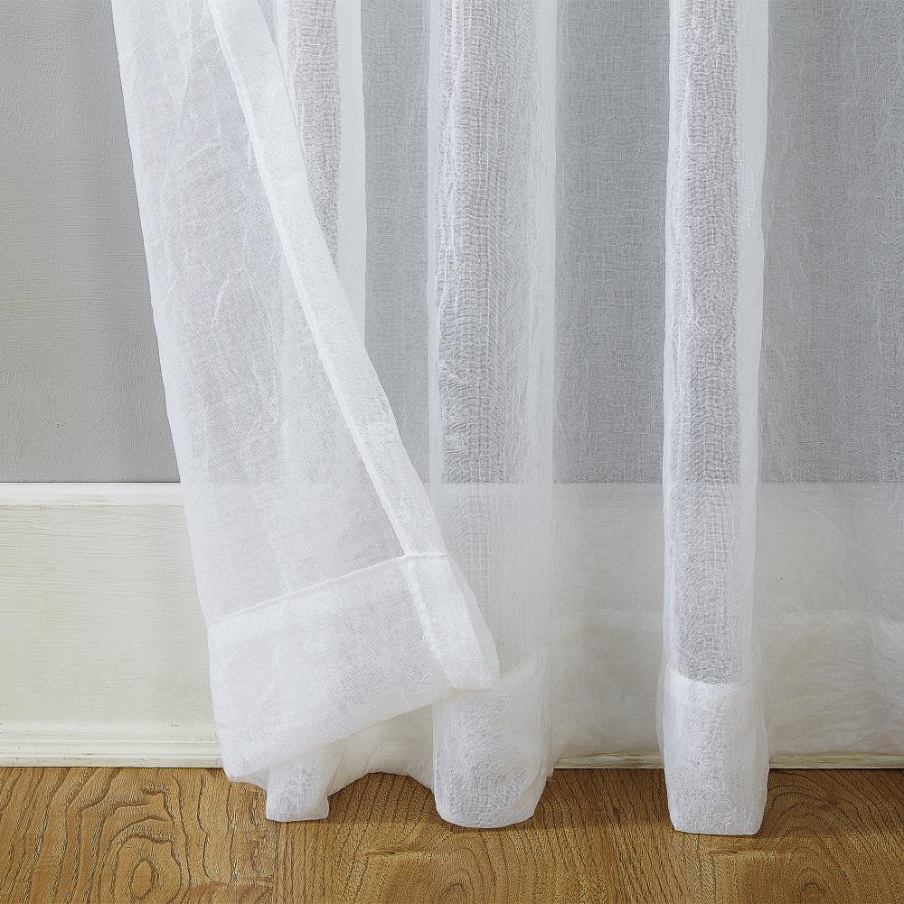 Scott Living 84-in White Semi-sheer Back Tab Single Curtain Panel