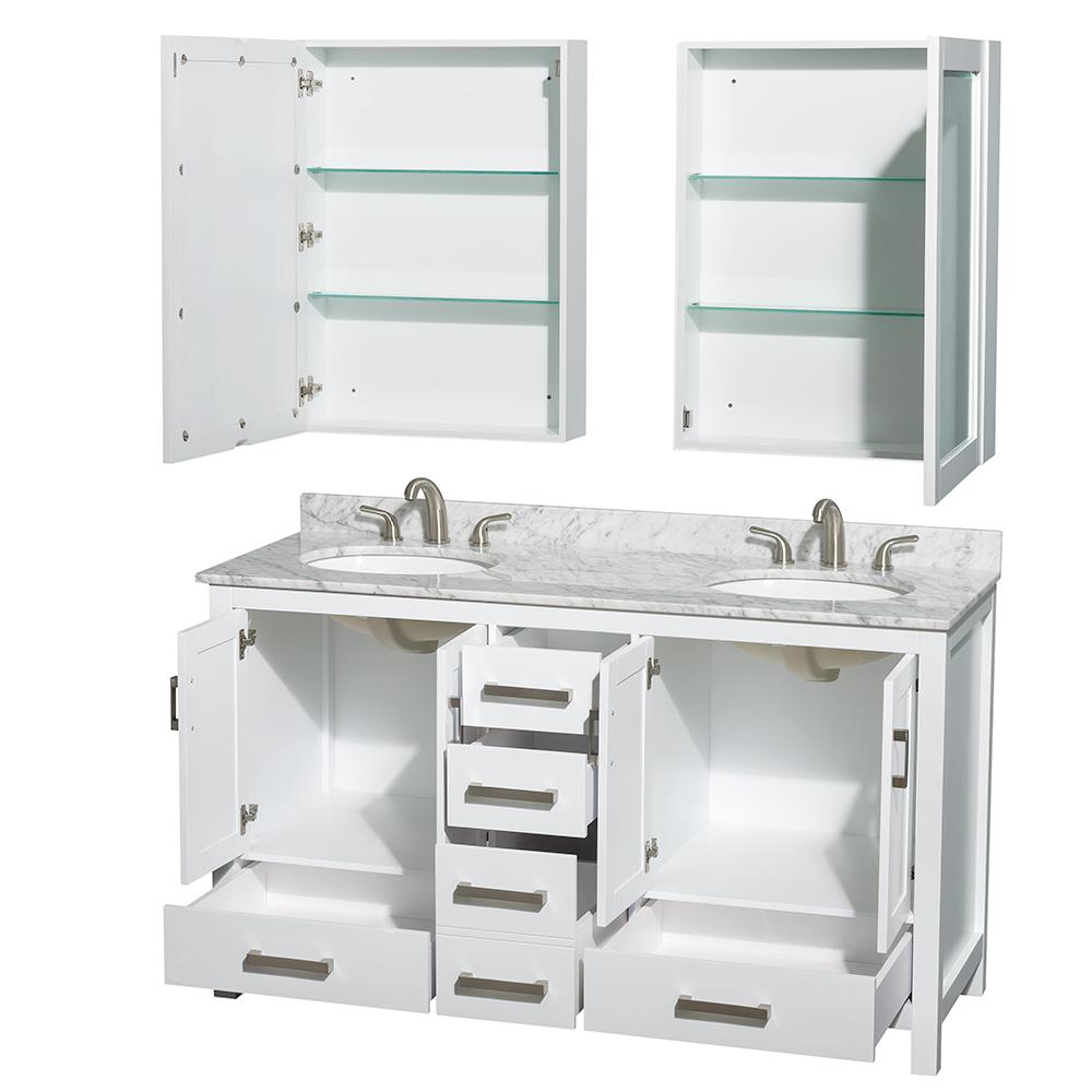 Wyndham Collection WCS141460DWHCMUNOMED Bath-Vanity-Combo - View #2