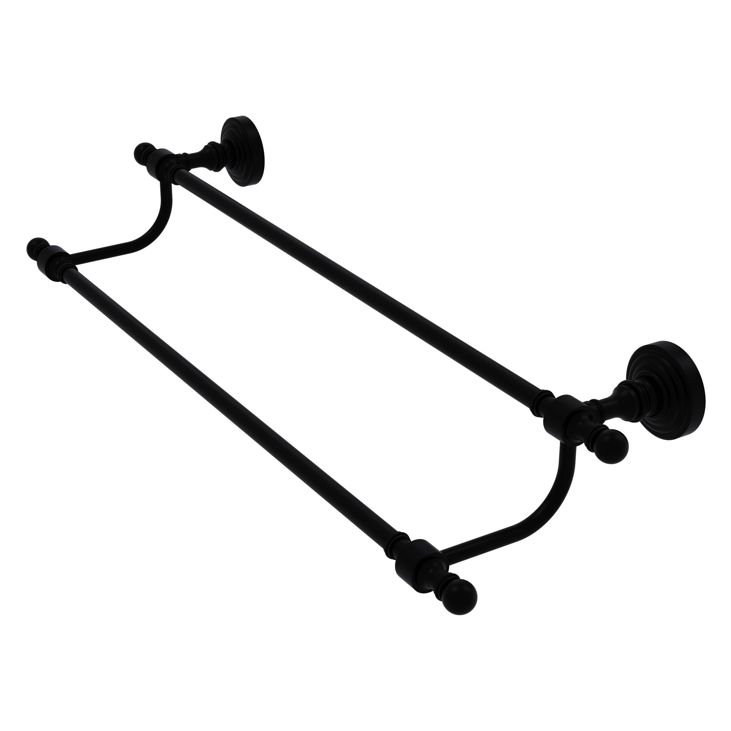 Allied Brass RW-72/30-BKM Retro Wave 30-in double Matte Black Wall mount Double Towel Bar