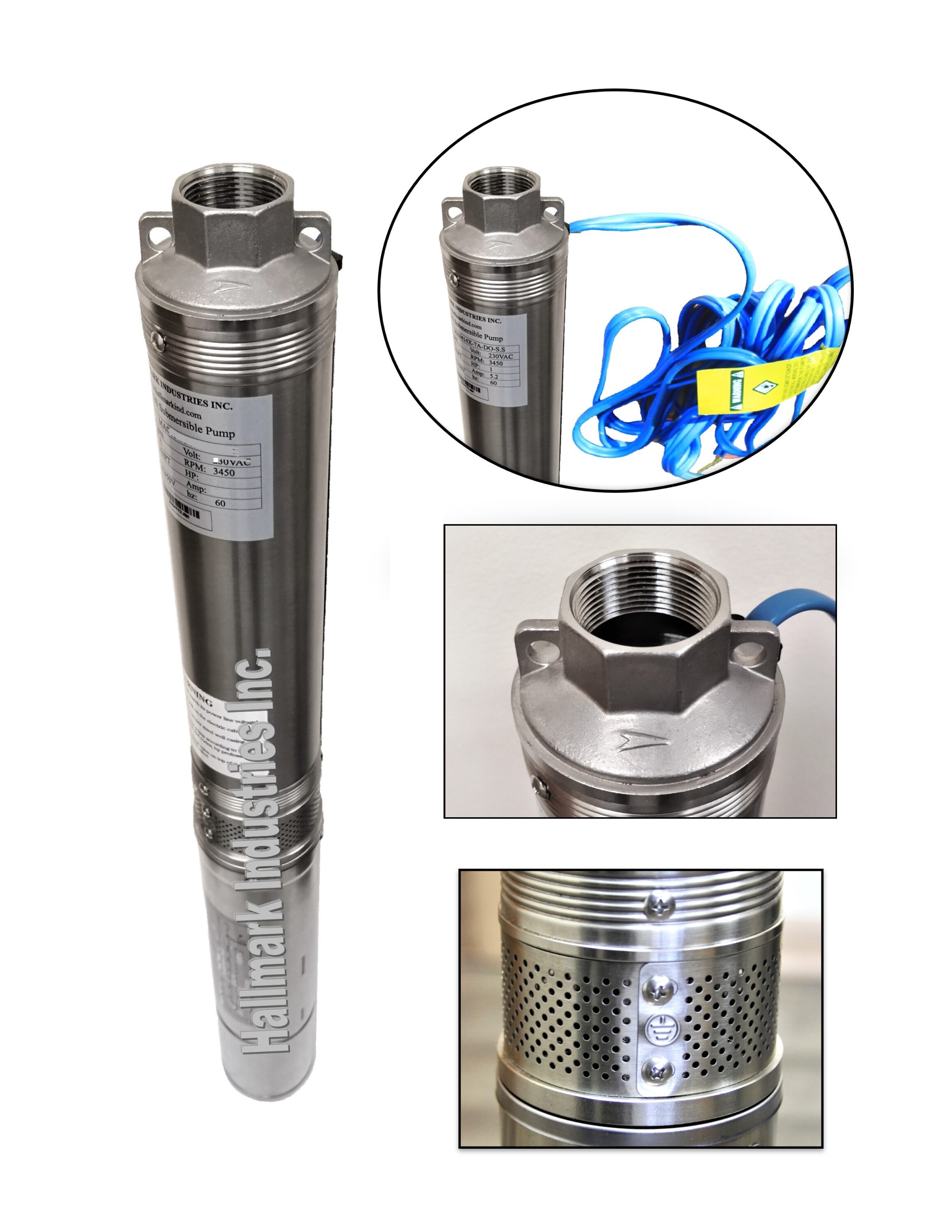 Hallmark Industries MA0343X-4A-230 1/2-HP 230 -Volt 25-Gallon Stainless steel Submersible well pump