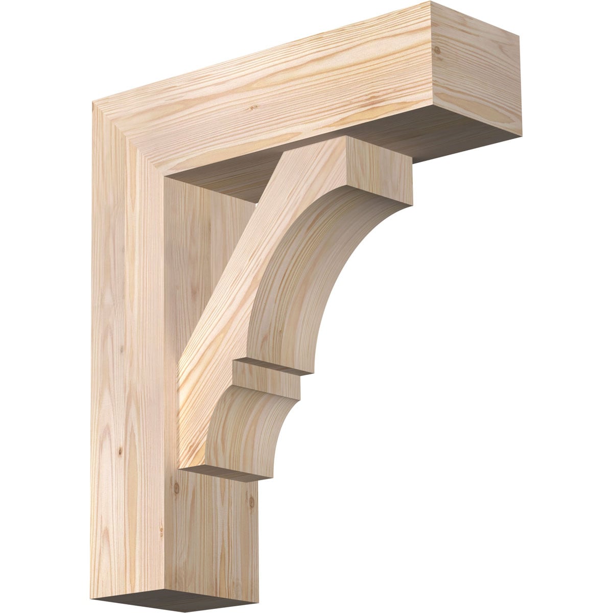 Ekena Millwork 1462175 Balboa block smooth bracket with offset brace Douglas Fir Wood Standard Bracket