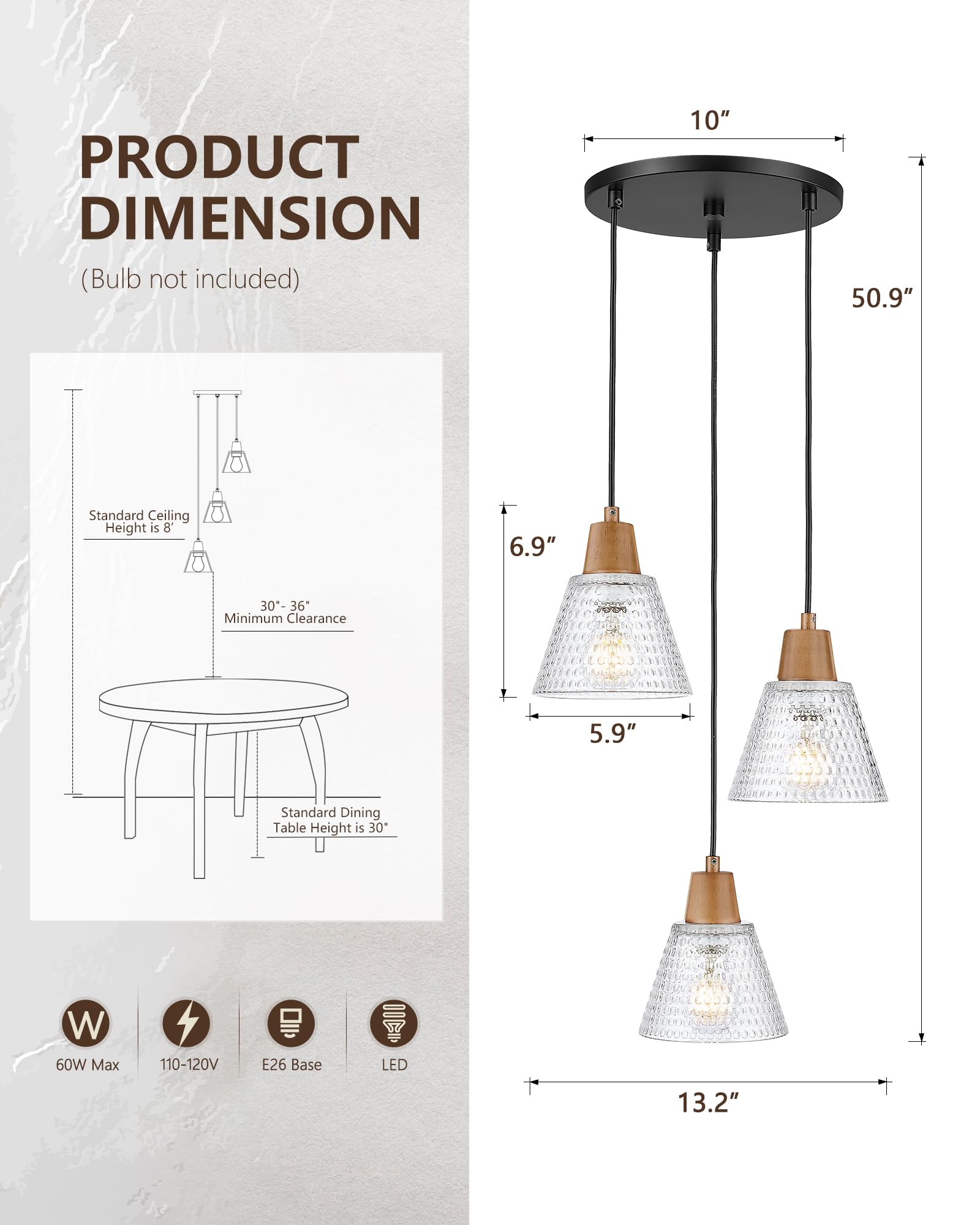 LTMATE LS4FG75G2-3 BK Pendant-Lights - View #2