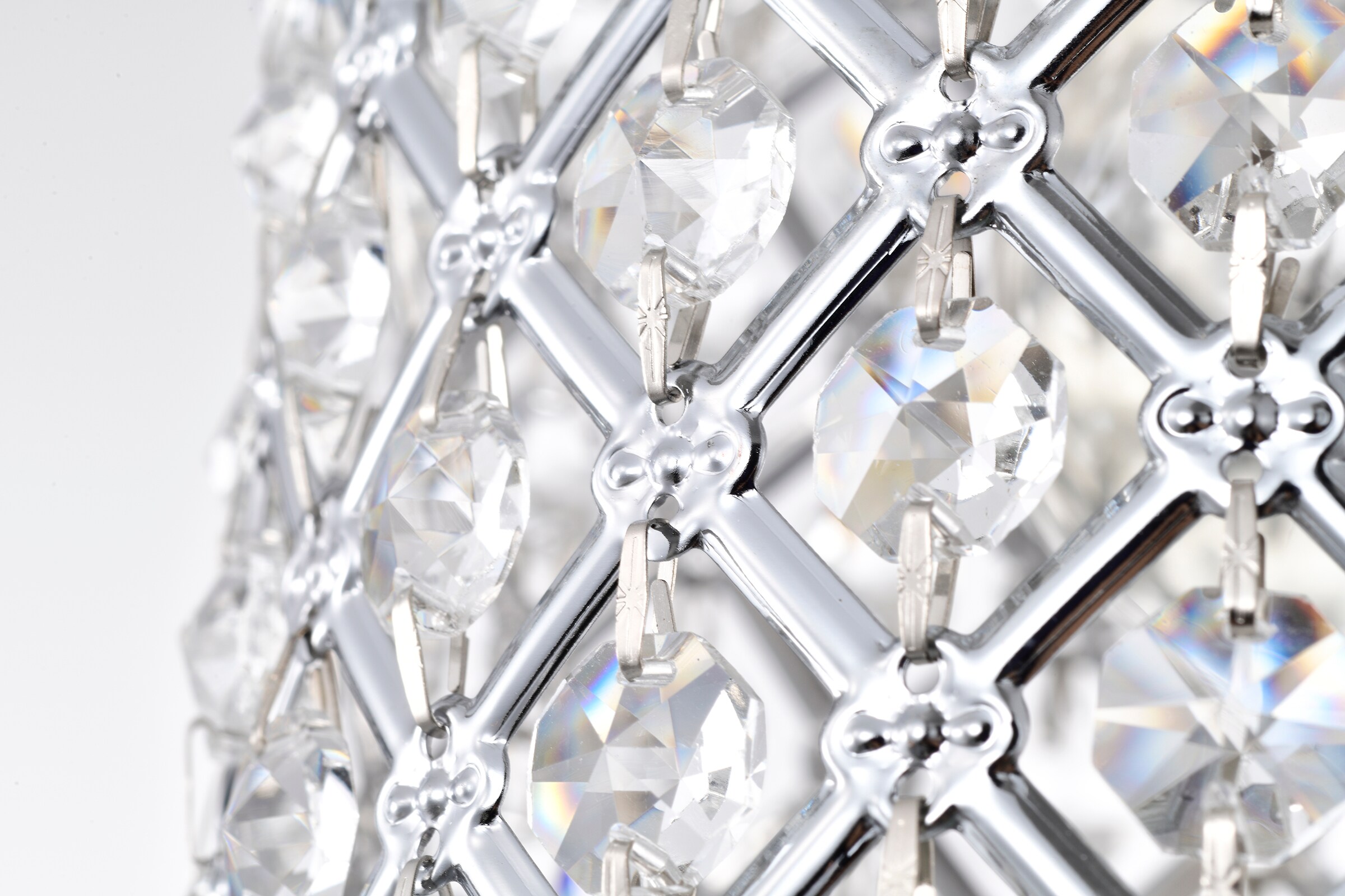 Chrome Crystal Beaded Mini Drum Pendant Light