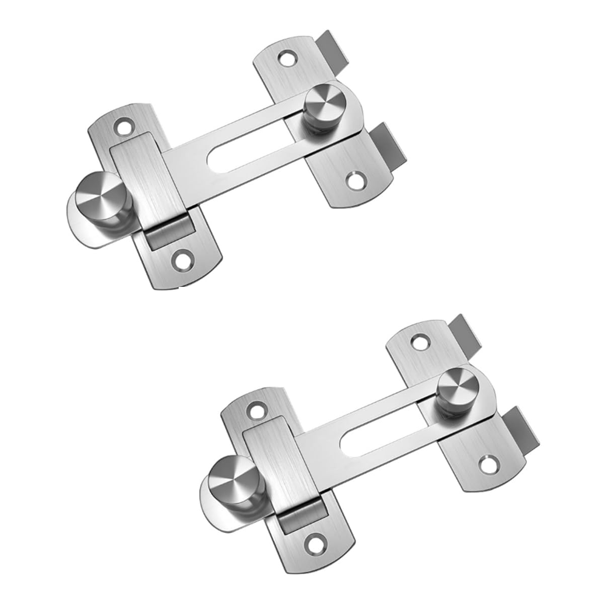 CYIKE  180 Degree Flip Sliding Barn Door Lock for Privacy Large Silver 2PCS durable home and garden accessory designed for