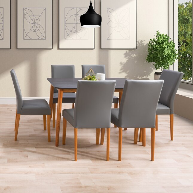Corliving Alpine Grey And Cherry Wood, Light Cherry Wood Dining Room Chairs Set Of 6