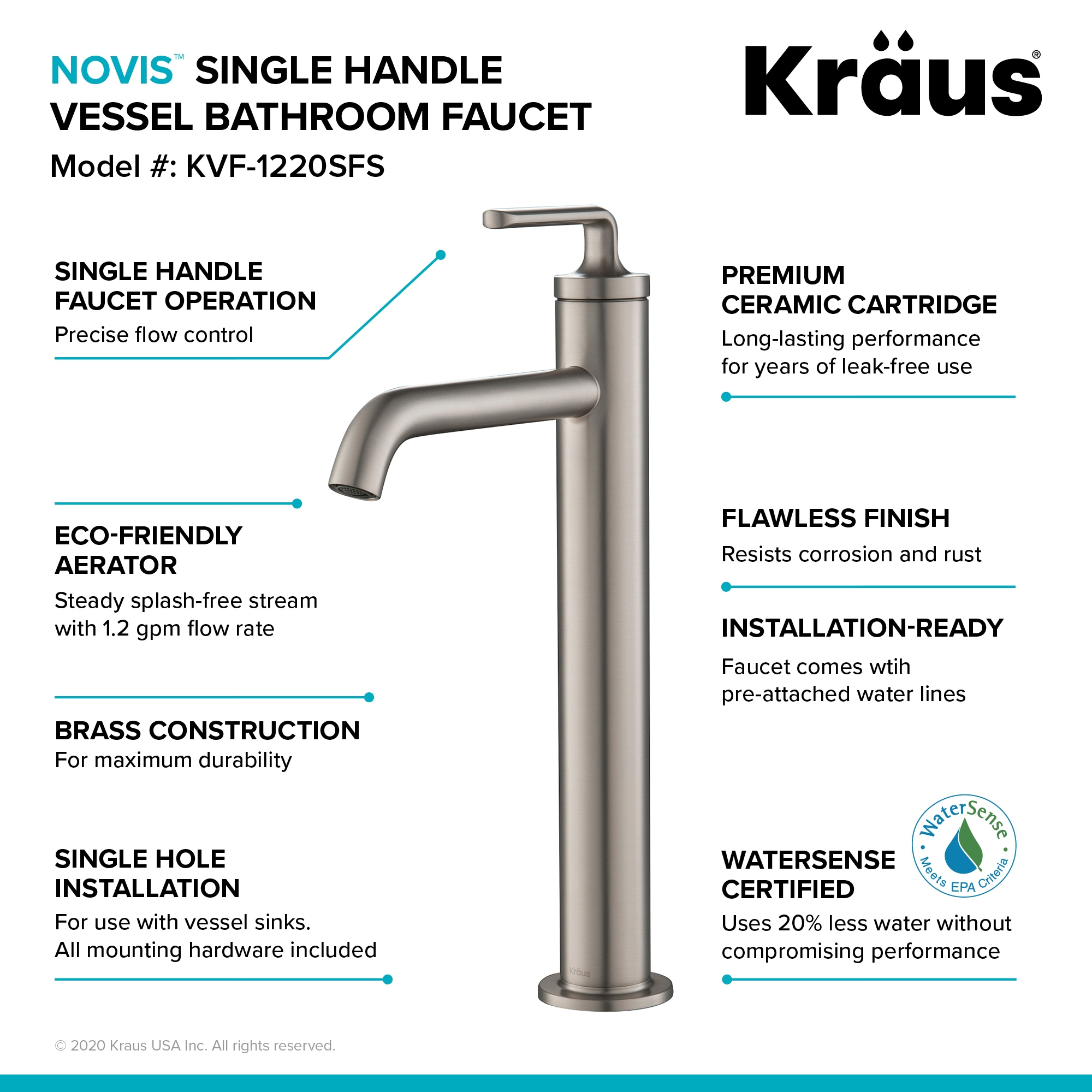 Kraus KVF-1220SFS-2PK Lavatory-Faucets - View #6