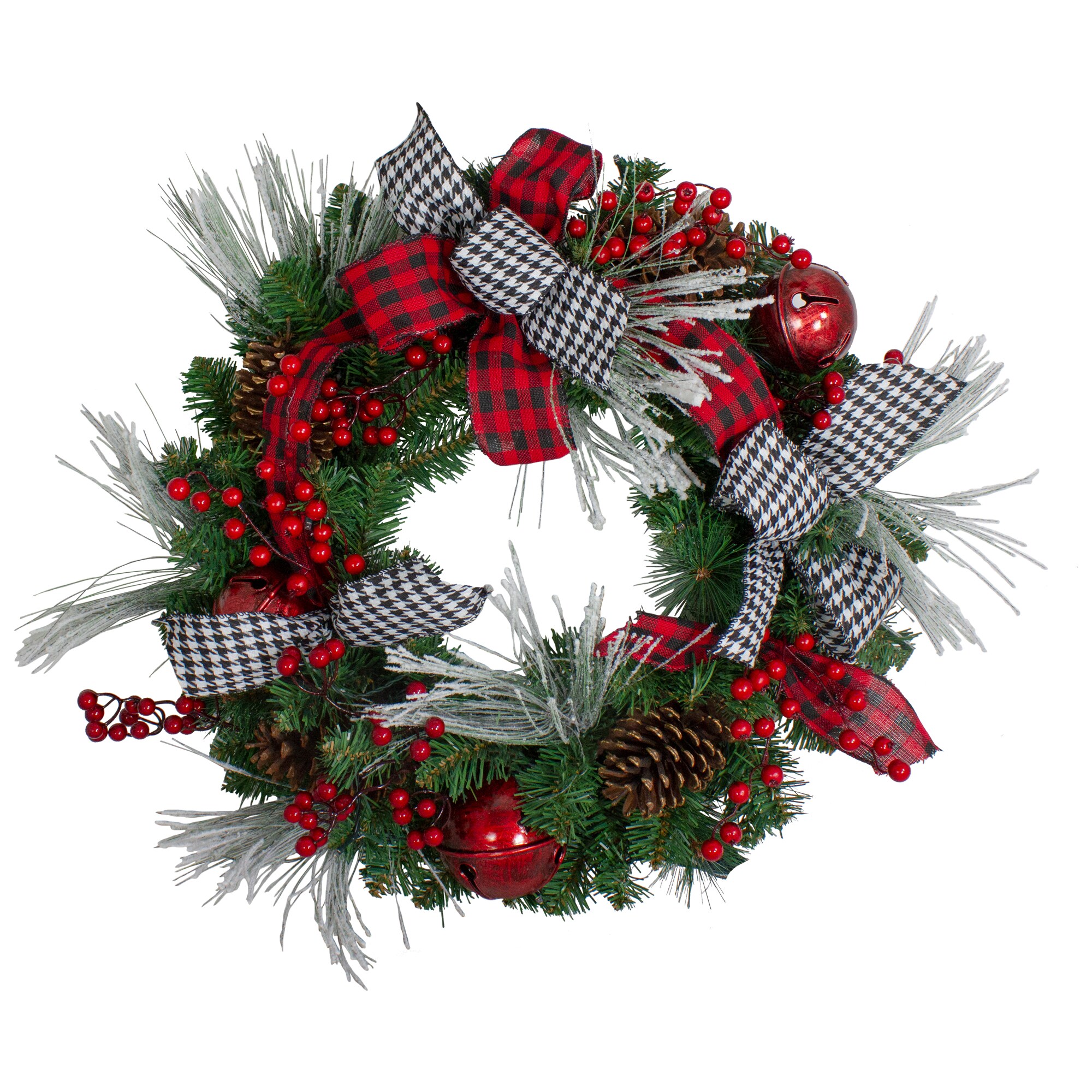 Northlight 34317255 24-in Indoor Red Pine Artificial Christmas Wreath