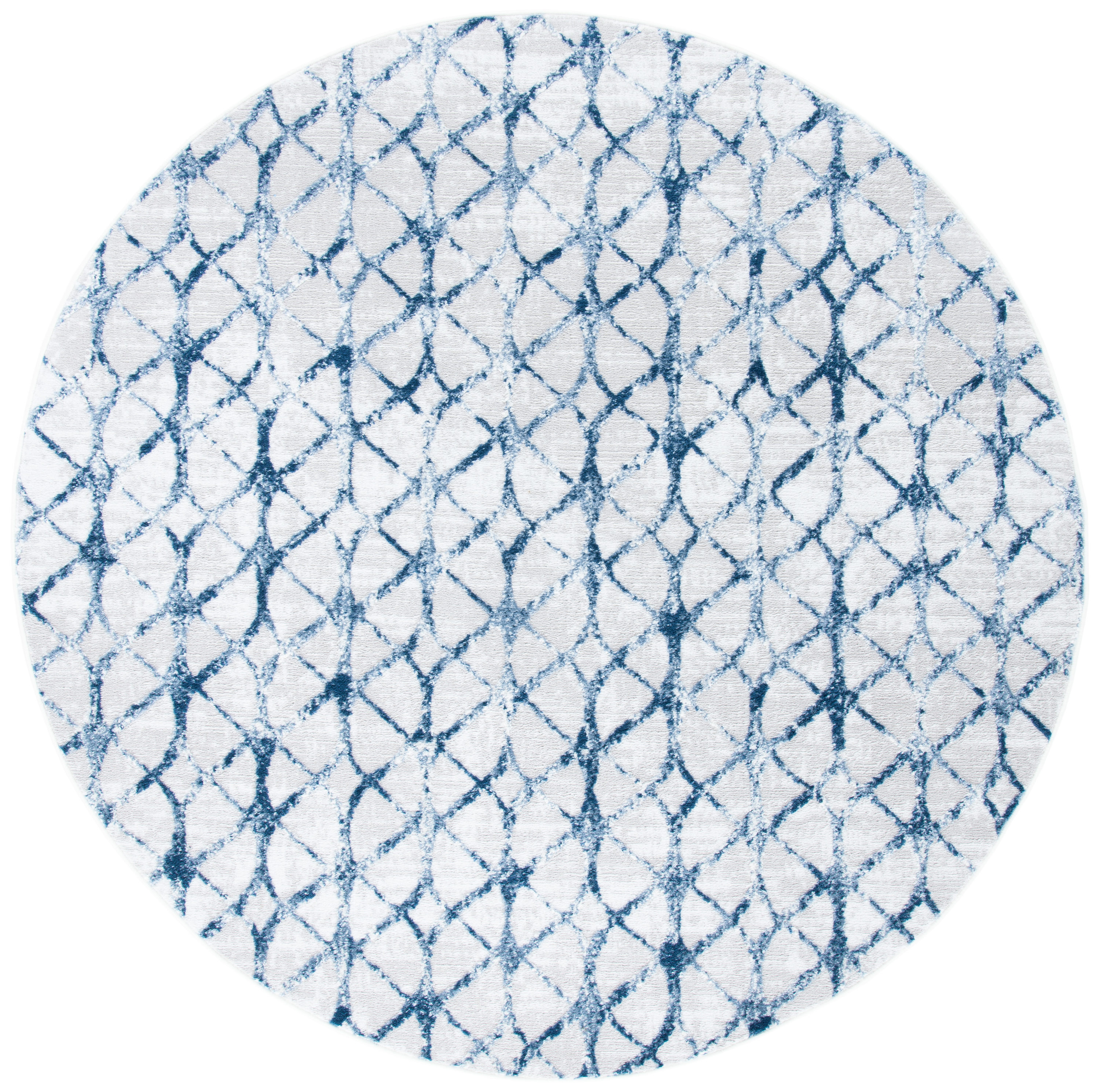 Safavieh ALA792G-7R Amelia Apulia 7 x 7 (ft) Loomed Synthetic Gray/Navy Round Indoor Abstract Area rug