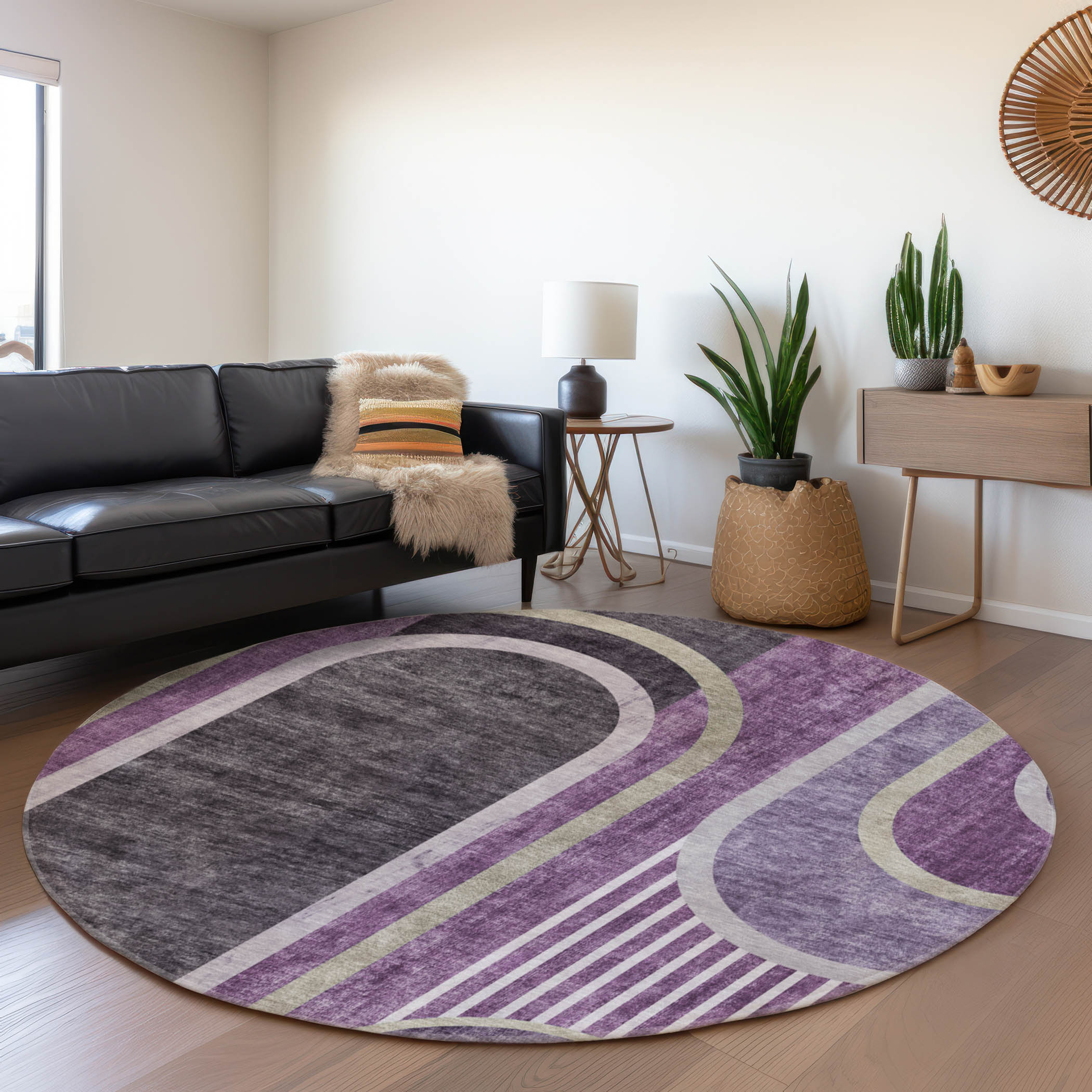 Addison Rugs AMF500PP30X46 Mayfield AMF500PP 2 x 3 (ft) Loomed Polyester Purple Rectangular Indoor Abstract Machine washable Area rug