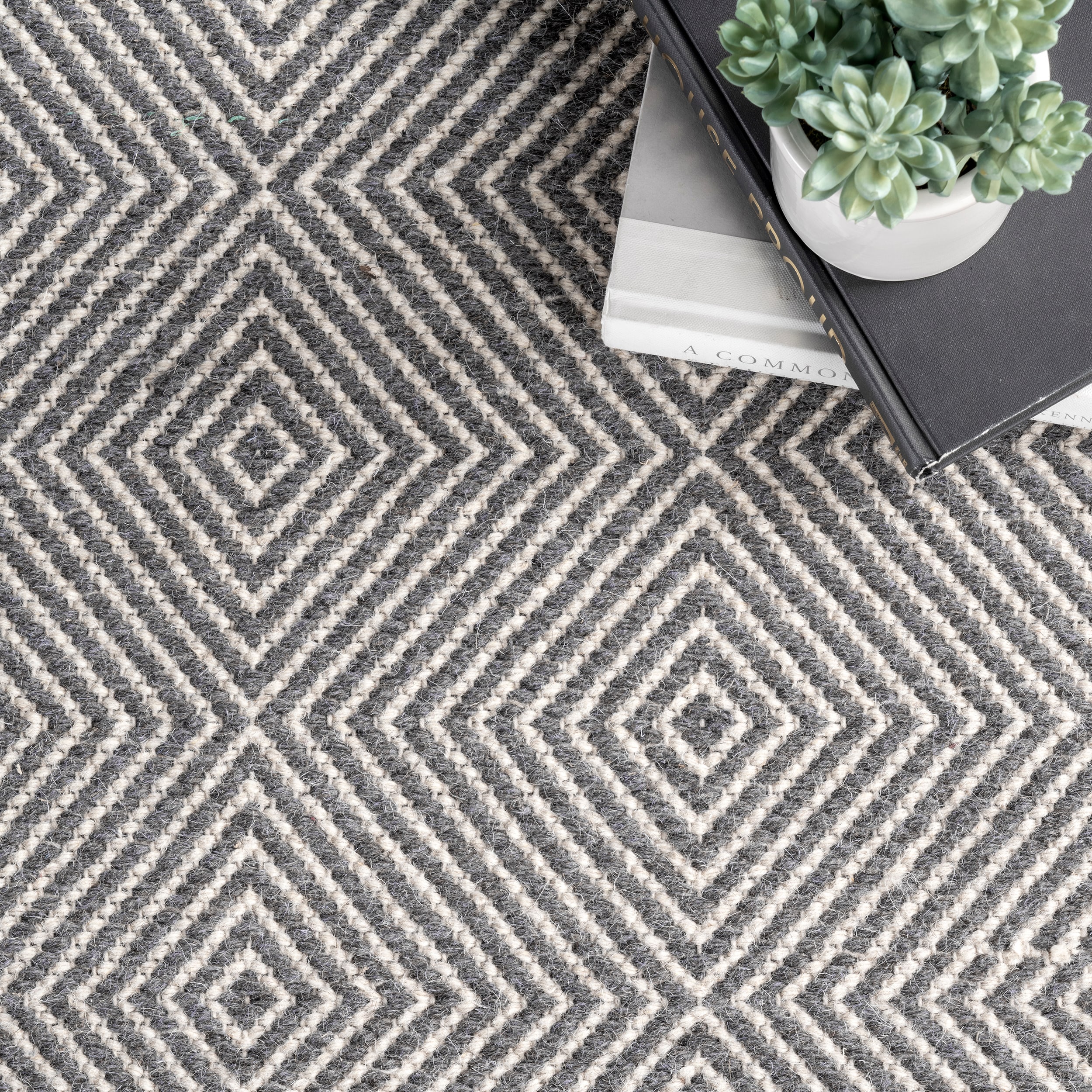 nuLOOM Ago 8 X 10 (ft) Wool Gray Indoor Geometric Area Rug MTSF01C ...