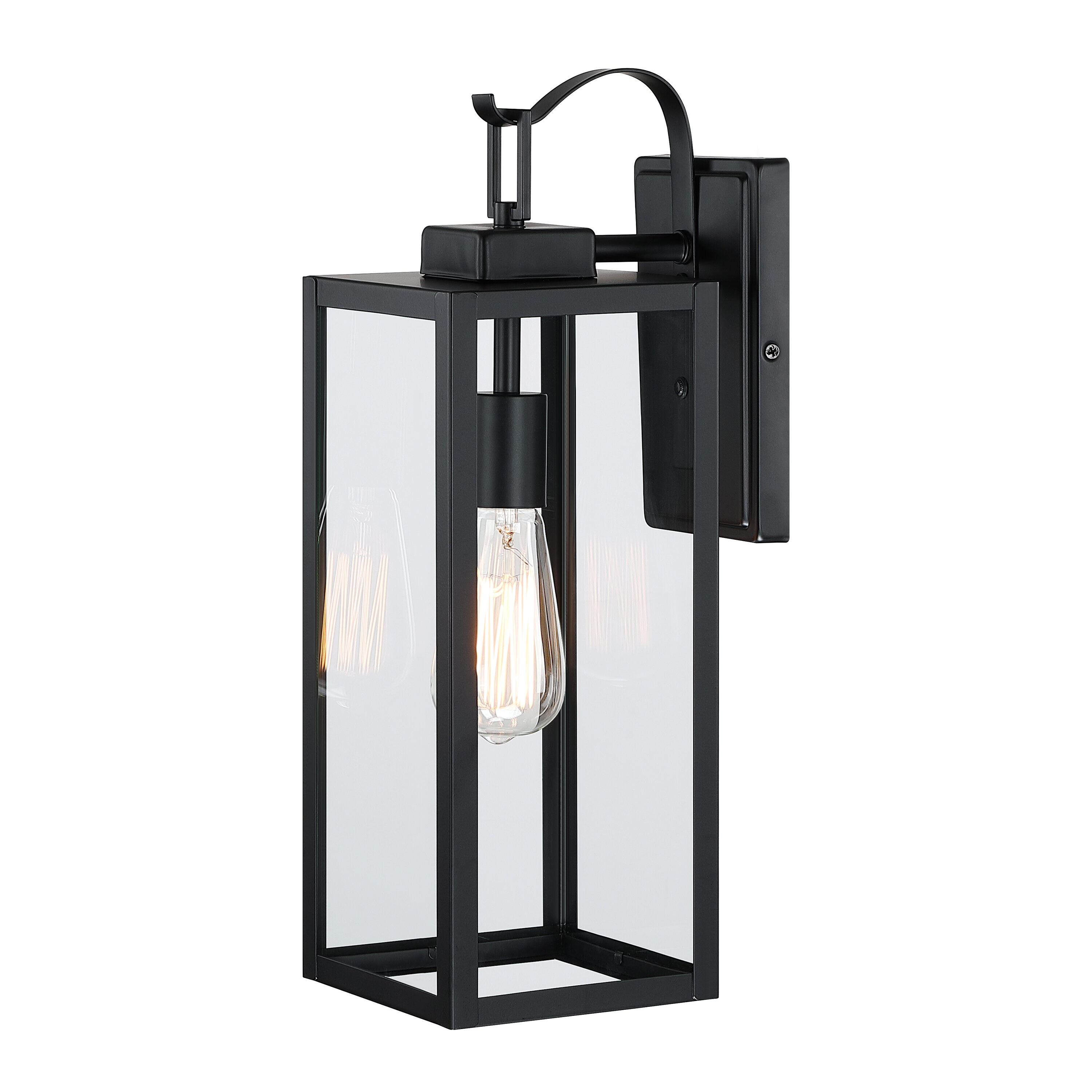 Hukoro 16.5-in Matte Black Modern/Contemporary Outdoor Light Post Lantern