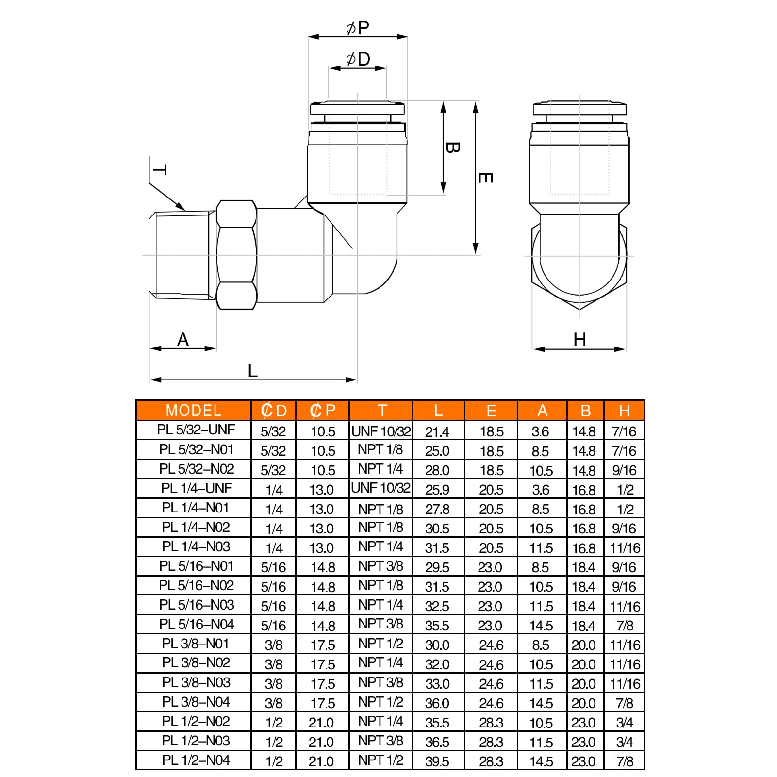 Ahfiwaso Push to Connect Air Fittings 1 4 inch OD Tubing x 1 8 Npt ...