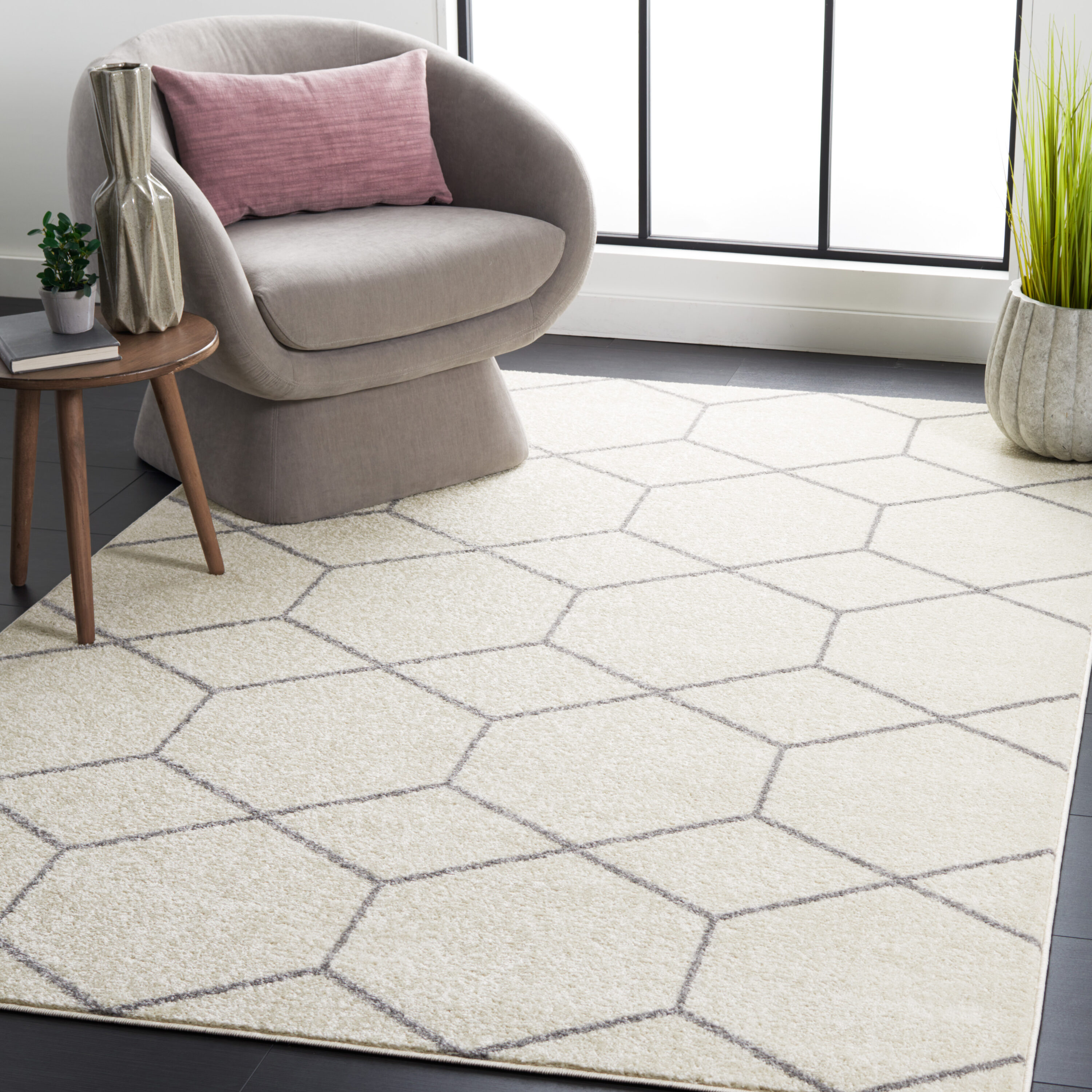 Tulum 608B Ivory/Grey 5 x 7 Rectangular Area rug