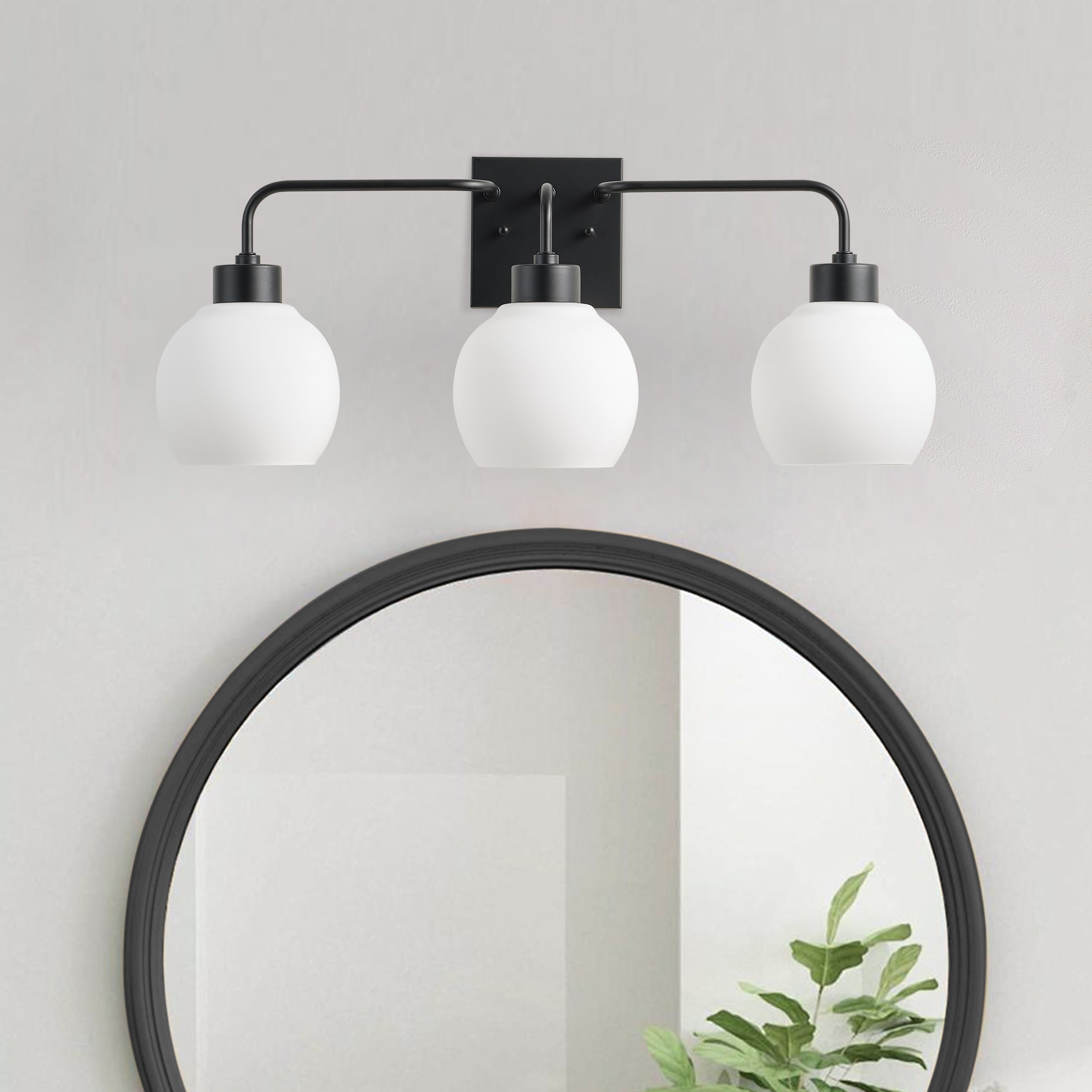 Aiwen 24.61-in 3 Light Matte Black Modern/contemporary Bathroom Vanity light