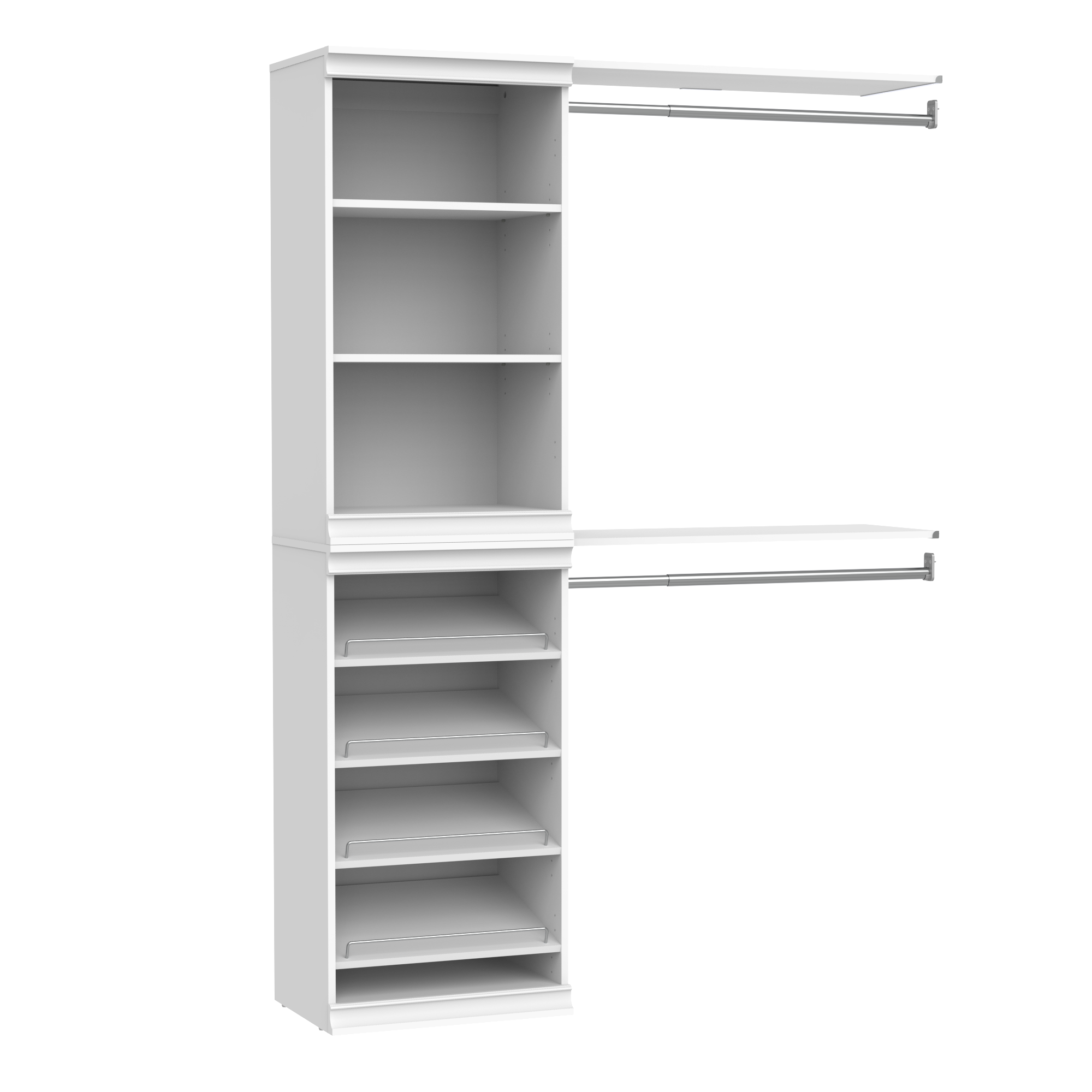 ClosetMaid 10000-04800 Modular Storage 4.81-ft to 4.81-ft W x 6.79-ft H White Solid Shelving Wood Closet System
