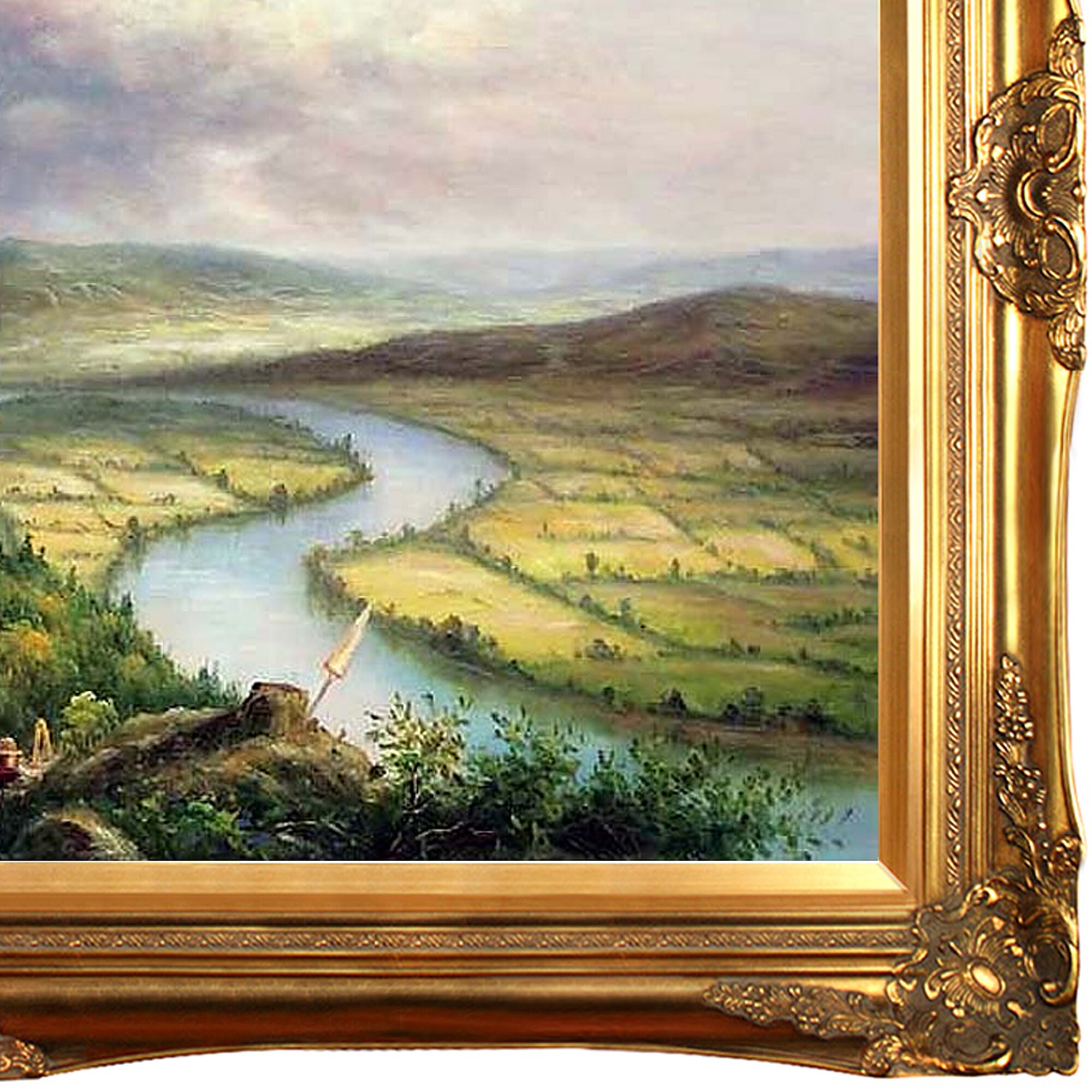 La Pastiche Thomas Cole Framed 32-in H x 44-in W Landscape Canvas