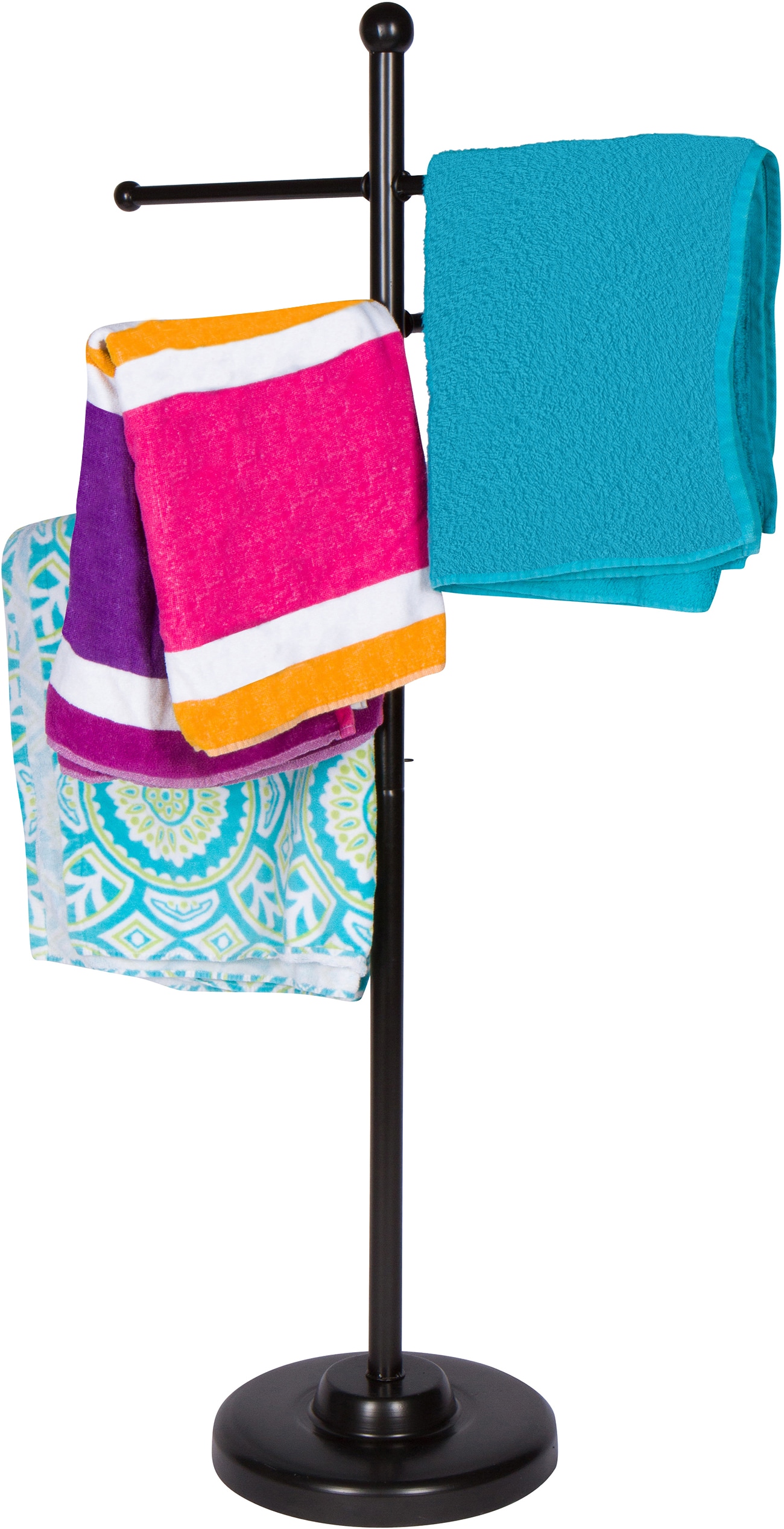 Star Splash Large Bathroom Towel Rack - Black Decor - Bath Towels