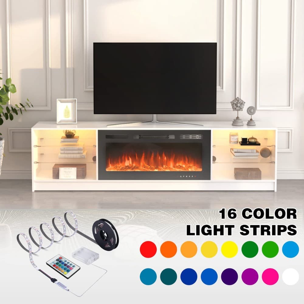 U-HOMY WQ-137WH+137BK-HM Electric-Fireplaces - View #4