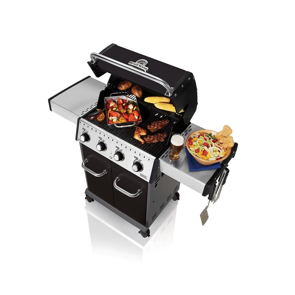 Broil King Baron 420 Black Stainless Steel 4 Burner Gas Grill At Lowes Com   08103605 