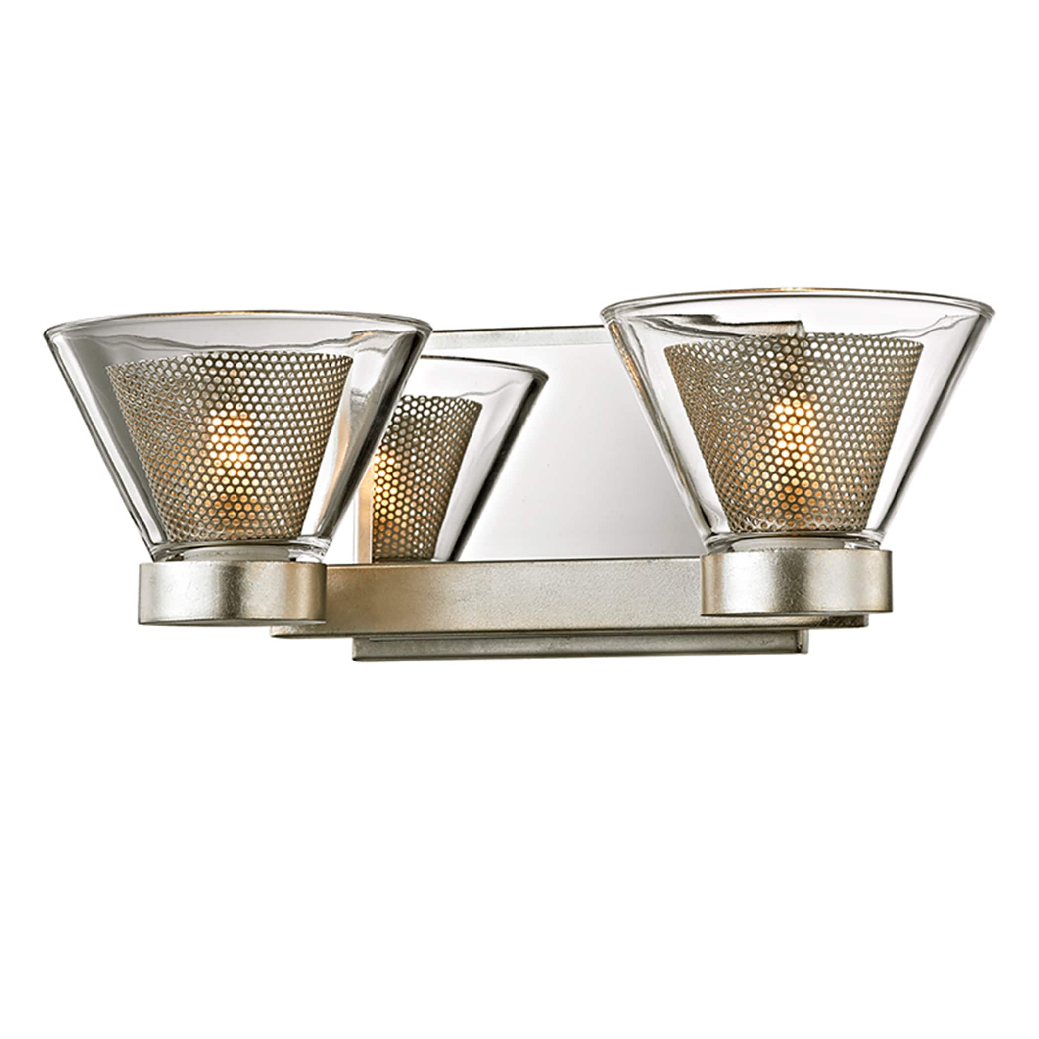 Troy Lighting B5832 Wink 12.5-in 2-Light Silver Leaf, Polished Chrome Accents LED Modern/Contemporary Vanity Light