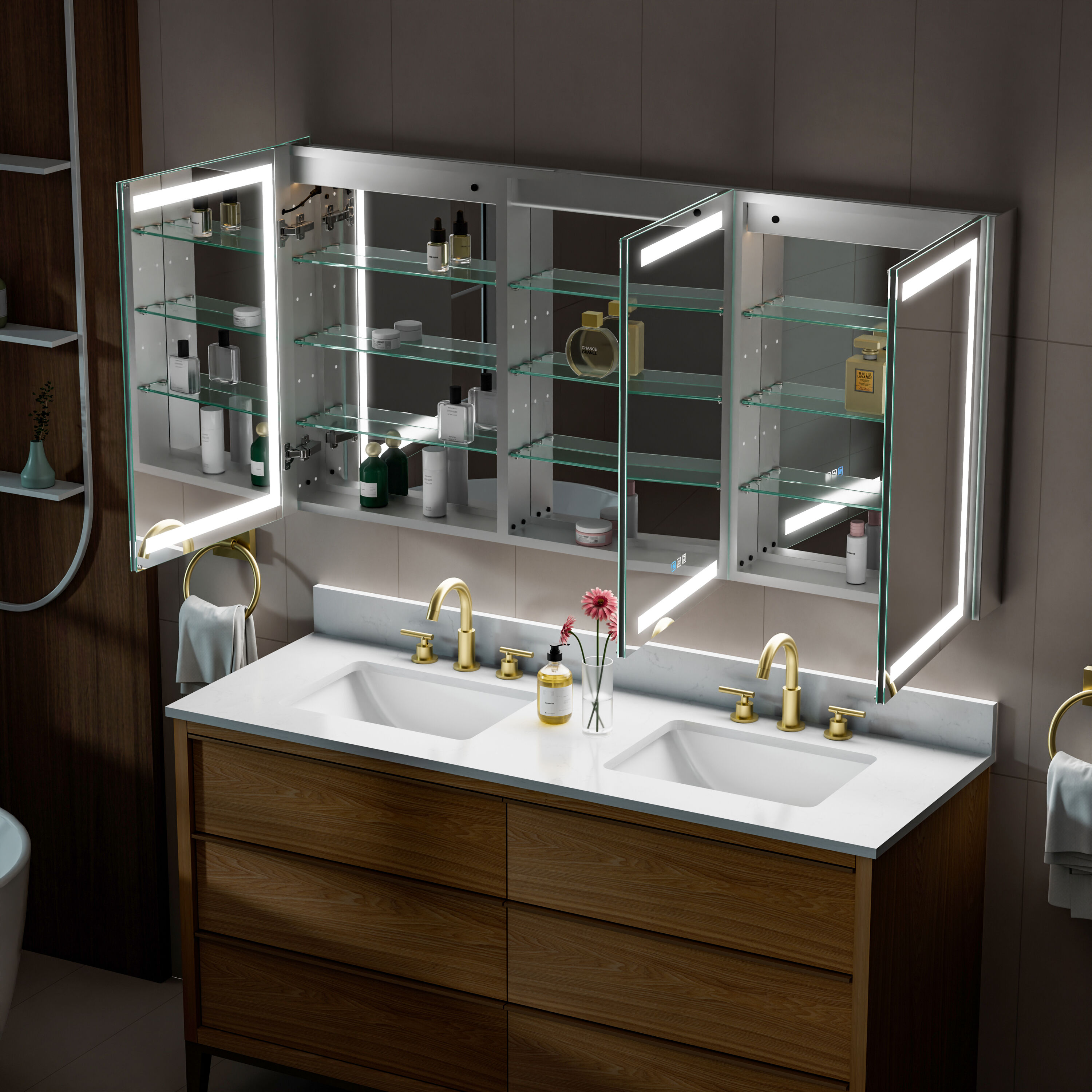 WELLFOR EX-UNBV36GR Bathroom-Medicine-Cabinets - View #15