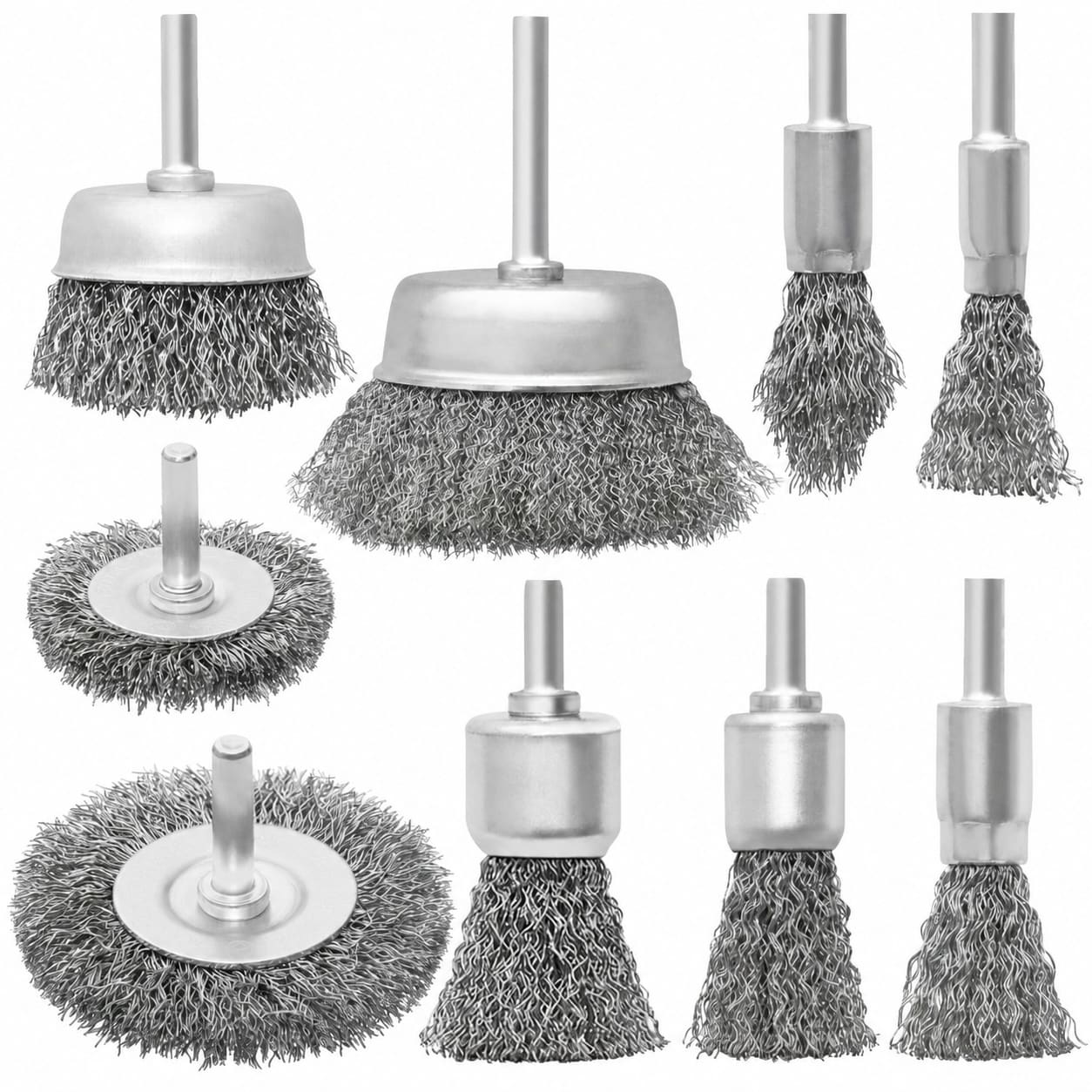 Misopily 9 pcs Wire Wheel Brush Set for Drill Stainless Steel Wire