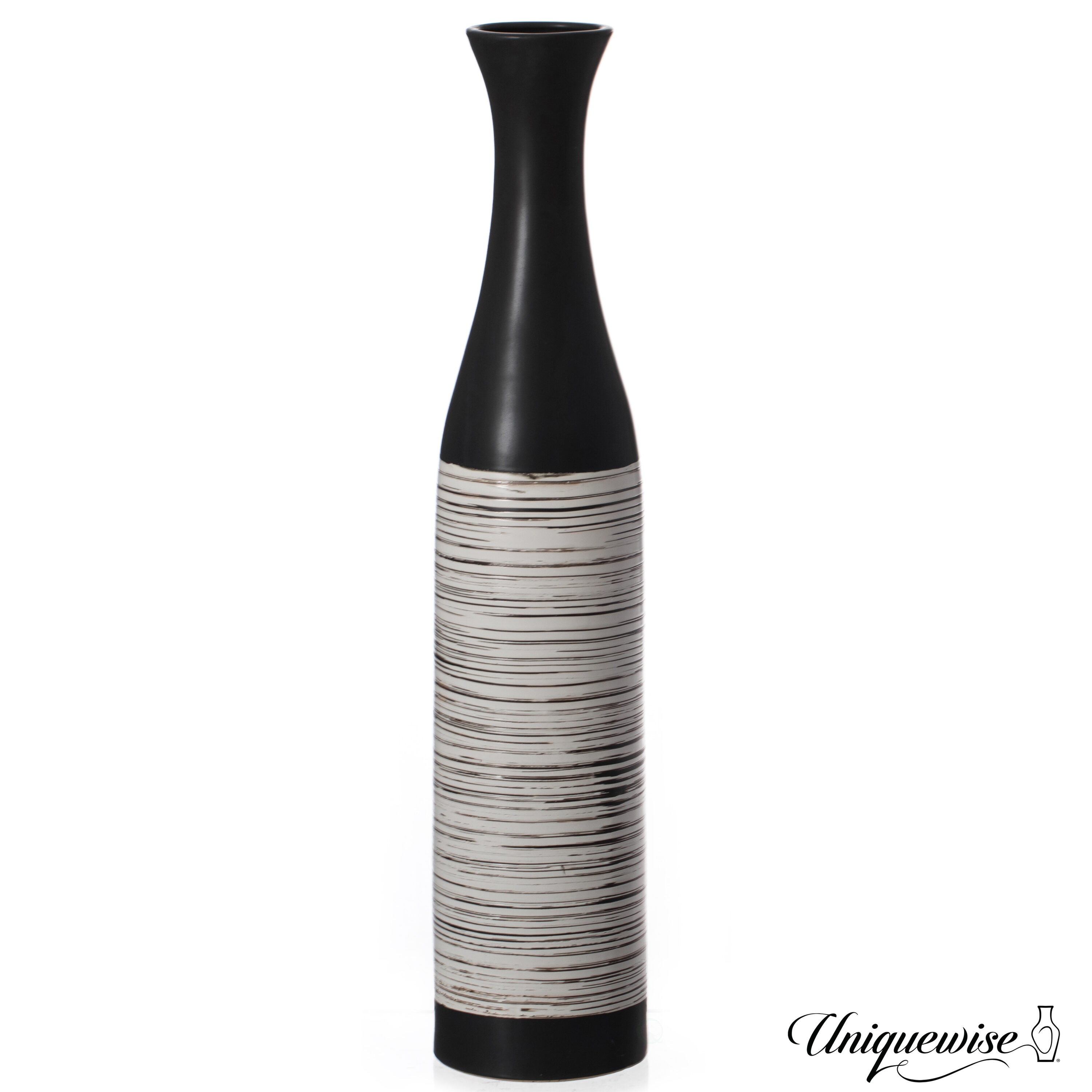 Uniquewise QI004457.M Black Ceramic Modern Vase