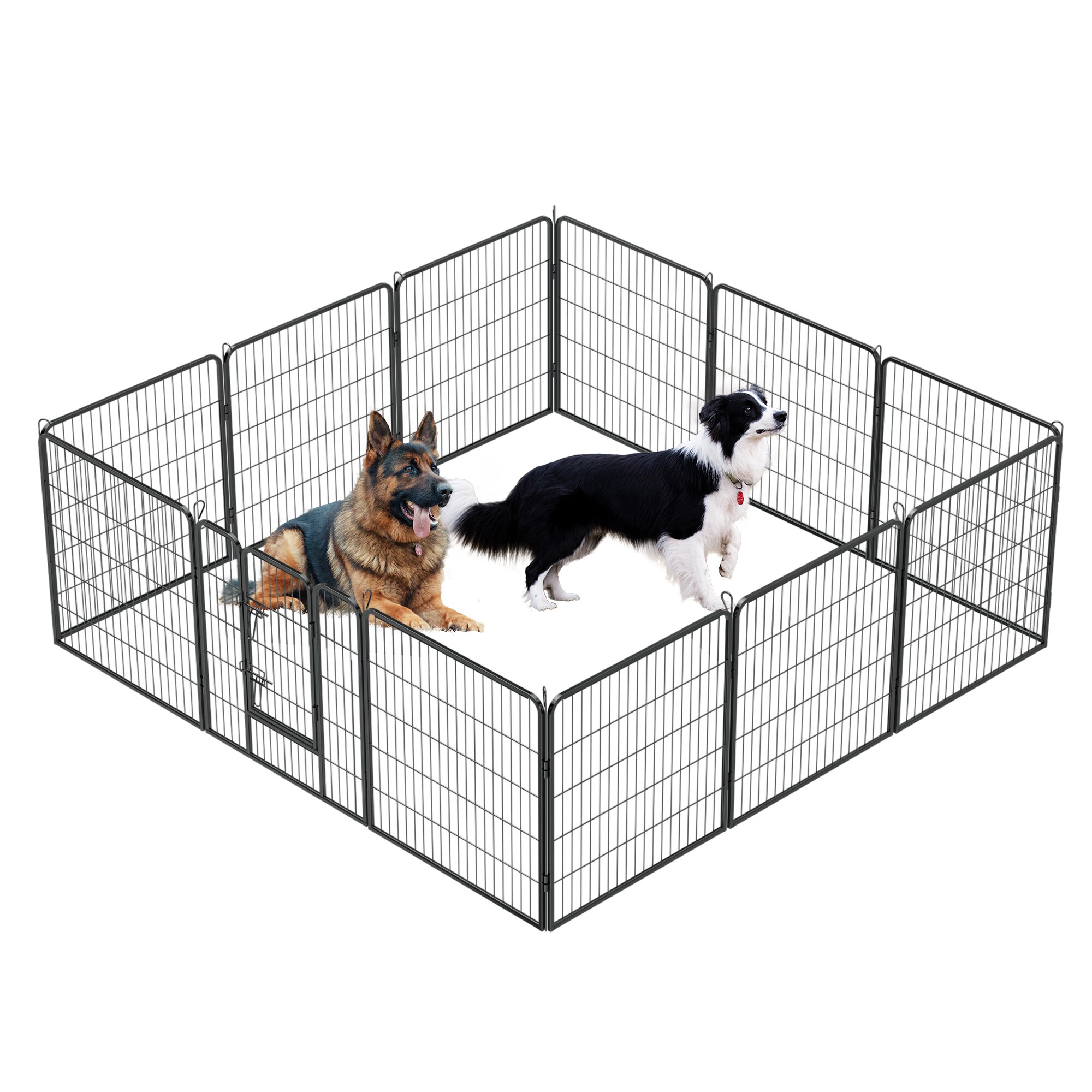 Kahomvis Dog Pens 32 in x 32 in Black Iron Indoor Outdoor Universal AOSM QPW2 891 at Lowes