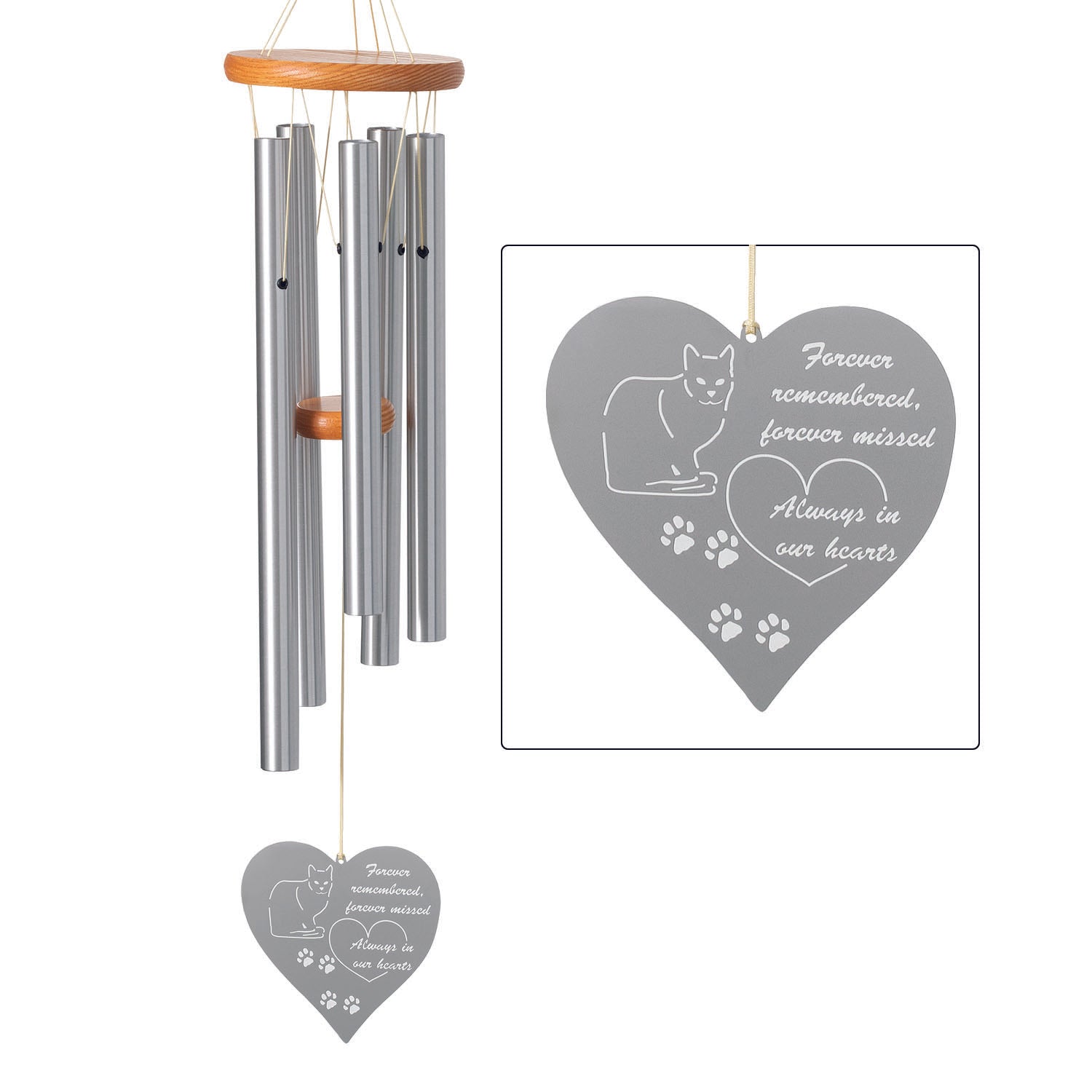Woodstock Chimes RMFHC 26-Inches Silver Metal Wind Chime
