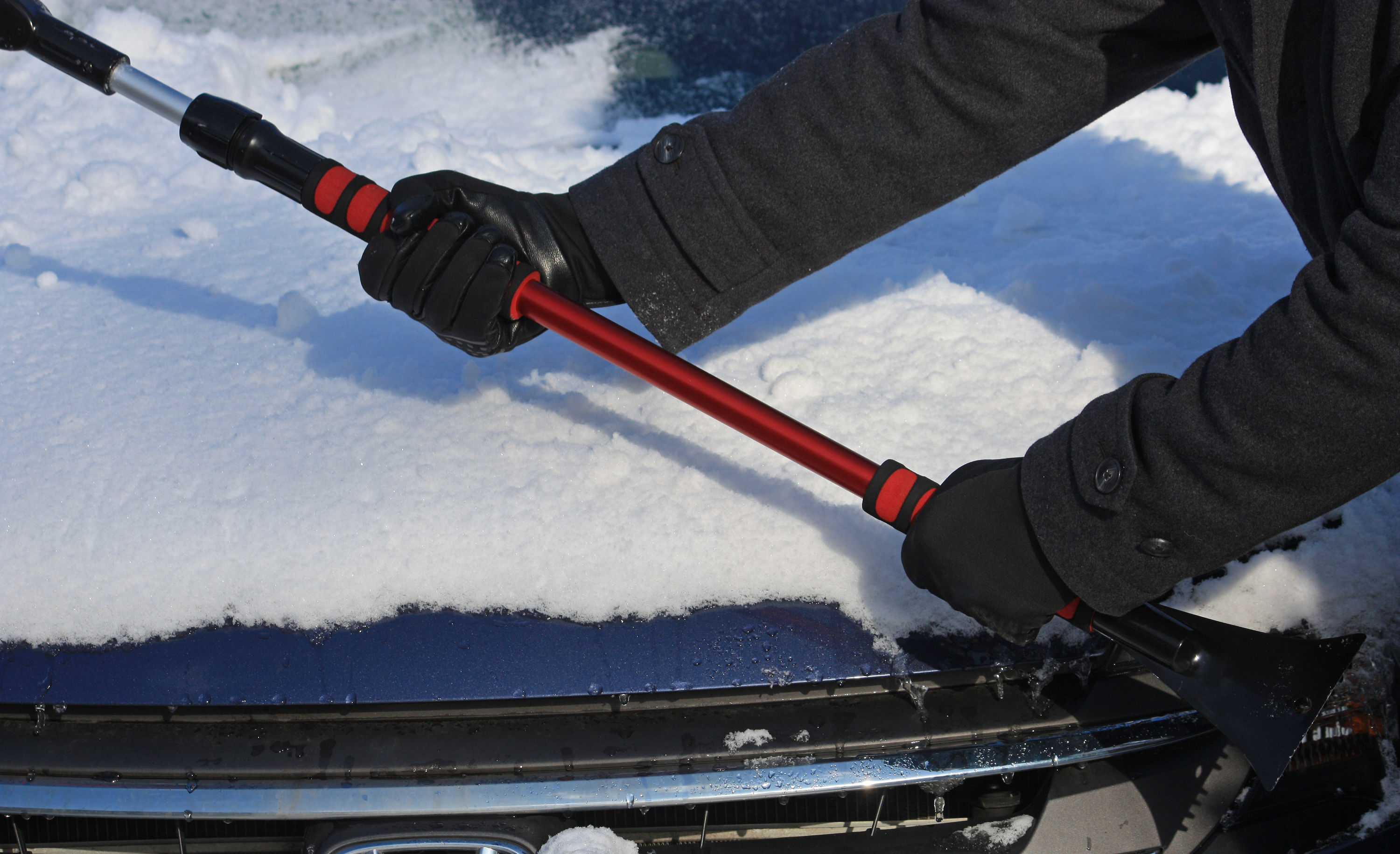 Snow Moover 58 Extendable Snow Brush with Squeegee & Ice Scraper | Foam Grip 