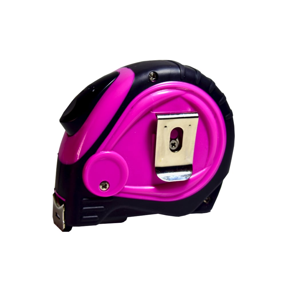 The Original Pink Box 25ft Auto-Locking Tape Measure - Metric & SAE,  Easy-to-Read Markings, Belt Clip - 1 Pack, Pink