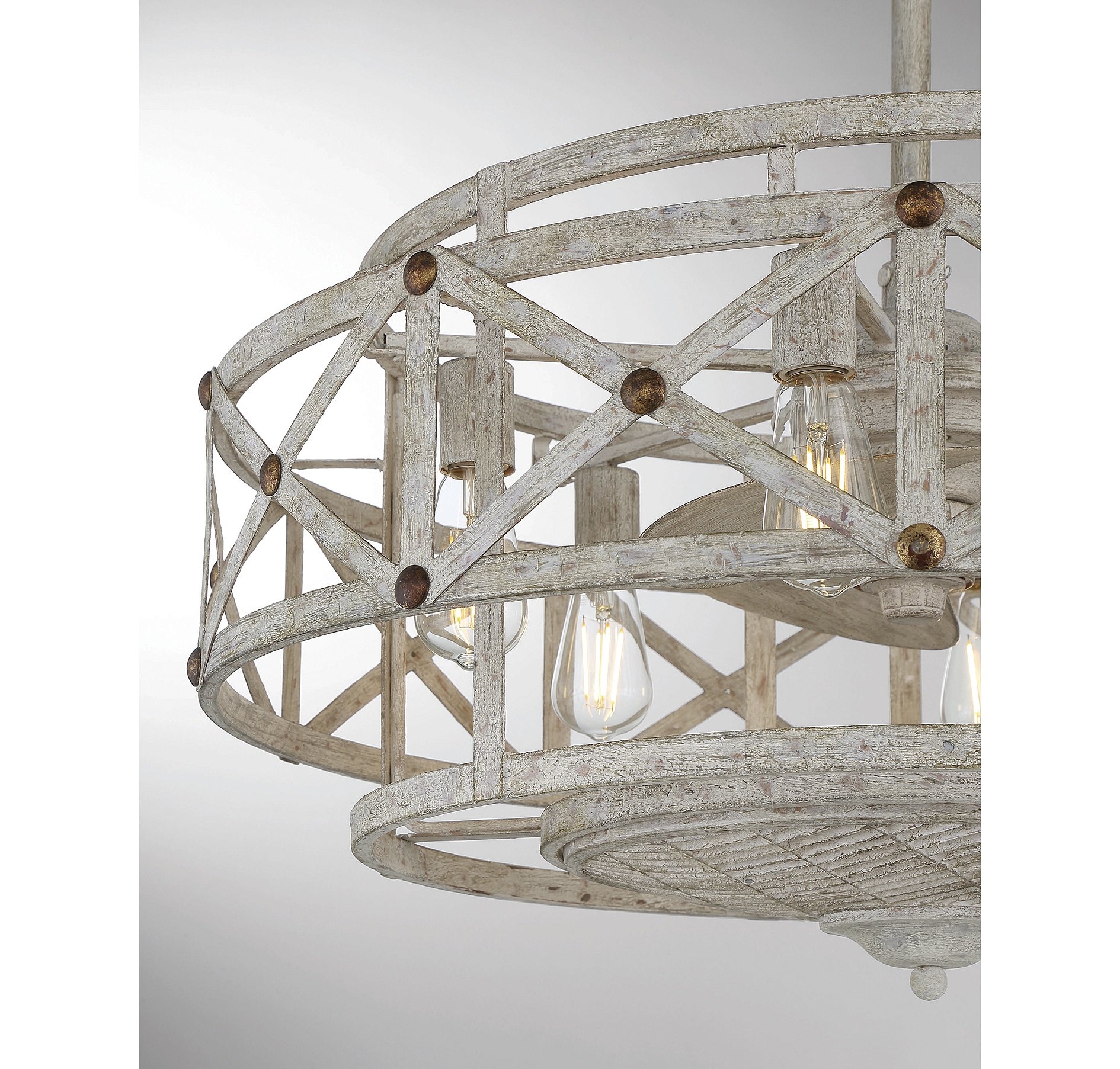 Colonade 30" Provence Gold Chandelier Ceiling Fan with Remote