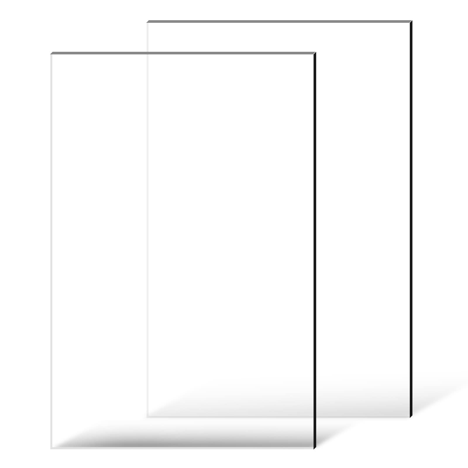VEVOR Plexiglass Acrylic Sheet 2-Pack Plastic Sheets 24 x 36 Inch 1/4 Inch Thick Clear Plastic Cast Transparent Glass for Crafting Projects Replacement Picture Frame Glass DIY Display Easy to Cut
