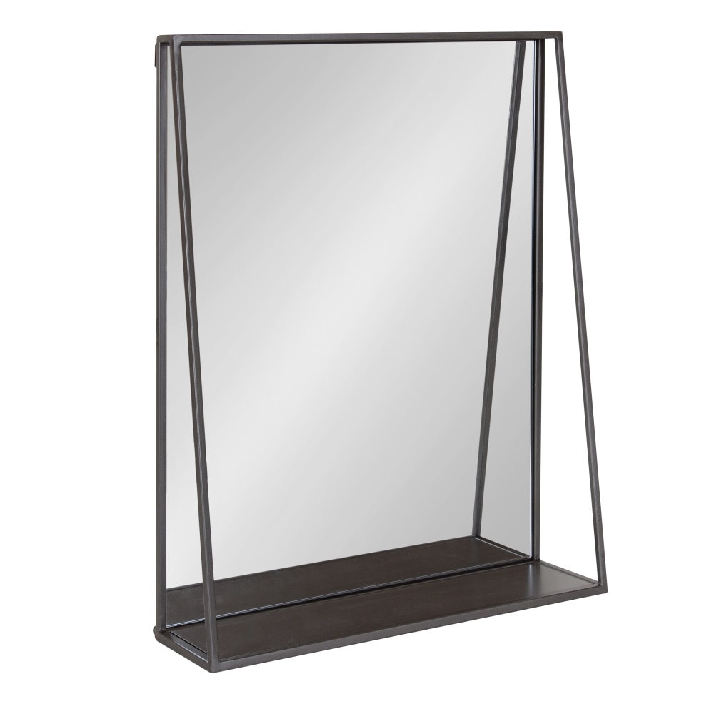 Kate and Laurel 221115 Lintz 18.00-in W x 24.00-in H Rectangle Gray Framed Wall Mirror