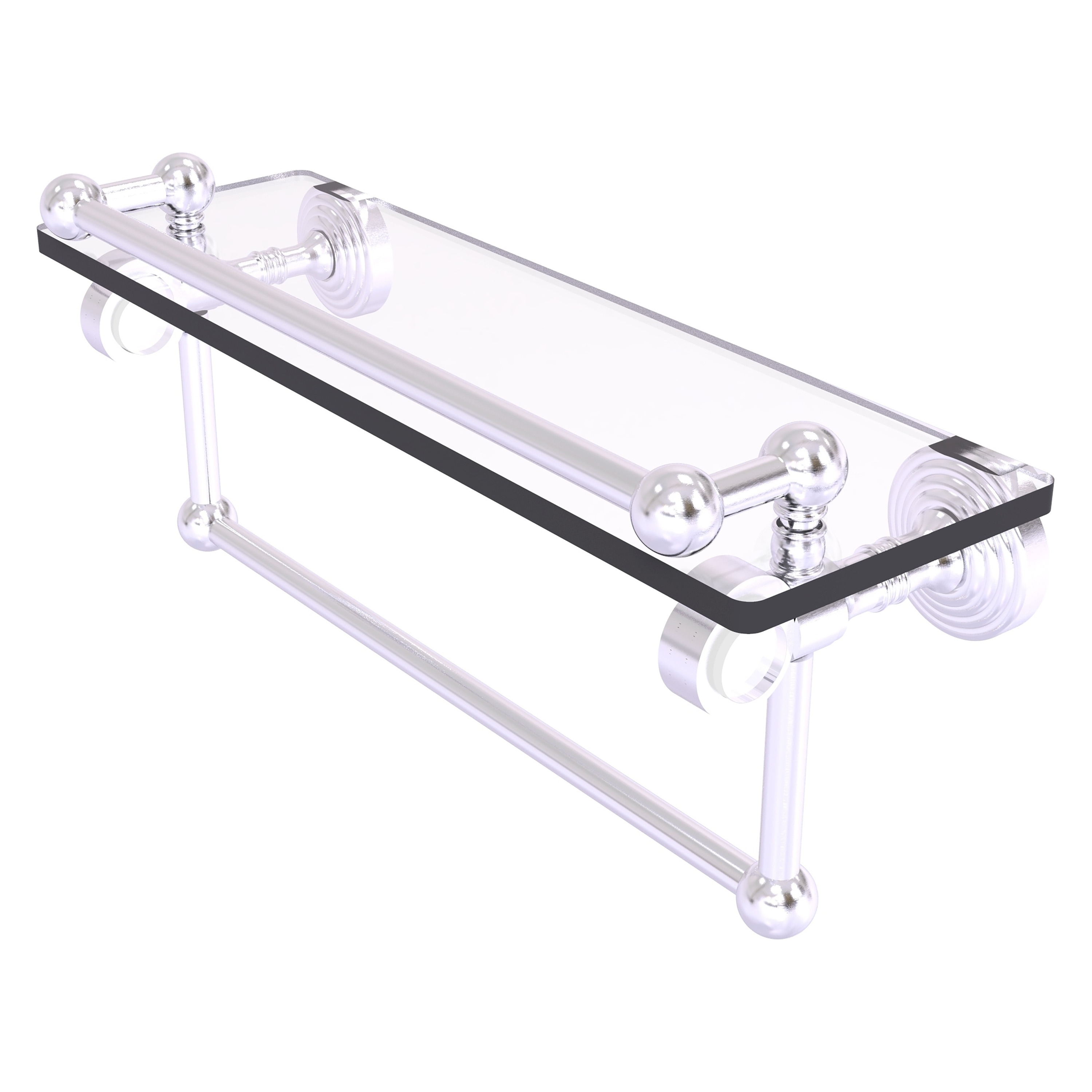 Allied Brass PG-1TB-16-GAL-SCH Pacific Grove Satin Chrome Wall mount Bathroom Shelf ( 16-in x 6.8-in x 5-in )