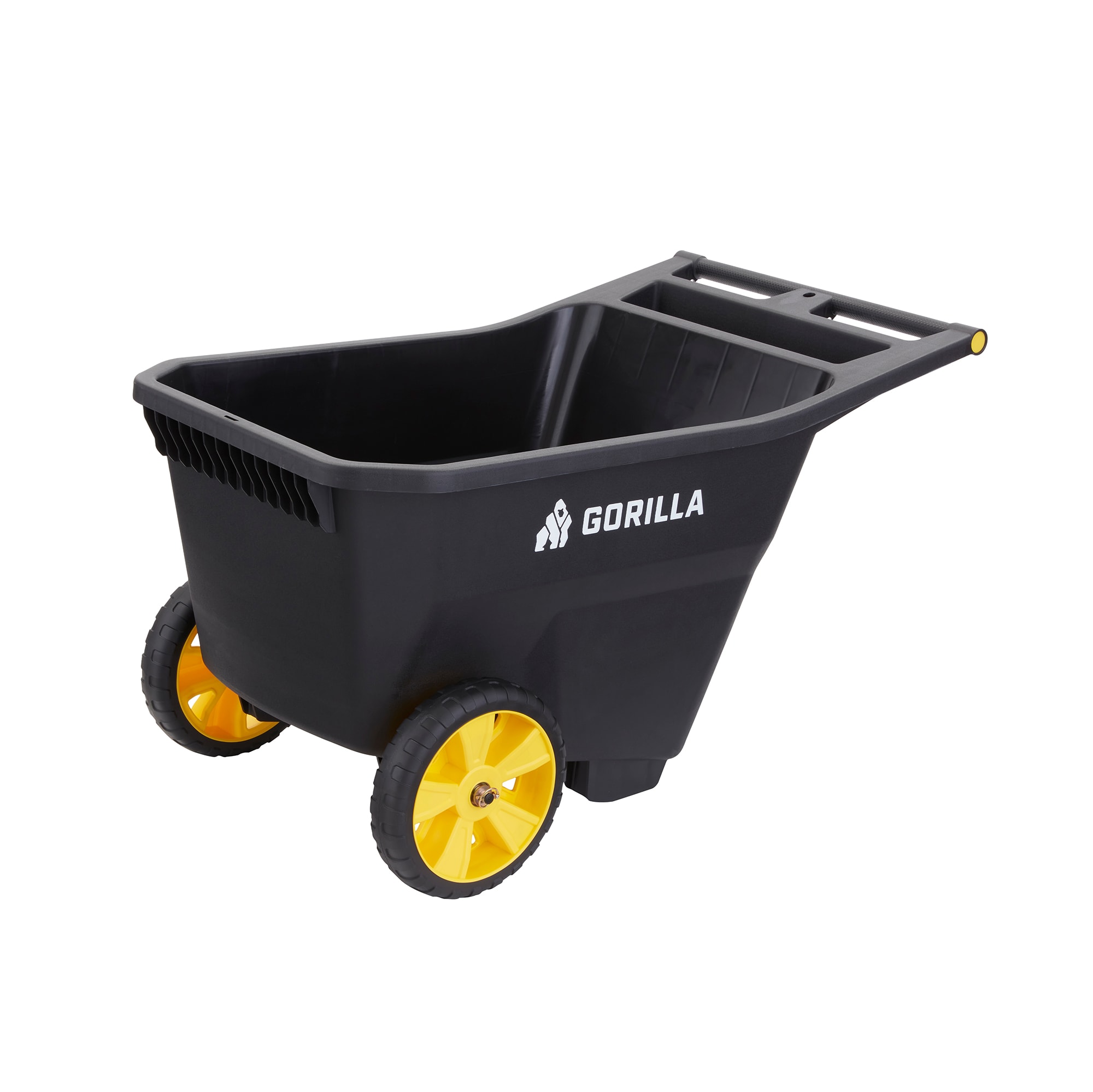 Gorilla Carts Black 8 Cu. ft. Plastic Garden Cart with 600 lbs. Weight Limit and 12-Inch Solid Wheels | GCY-80