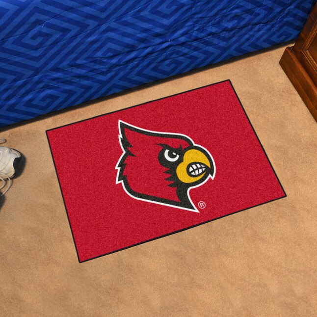 FANMATS Louisville Cardinals 1-1/2-ft x 2-1/2-ft Red Rectangular Indoor Door Mat FANMATS Louisville Cardinals 1-1/2-ft x 2-1/2-ft Red Rectangular Indoor Door Mat