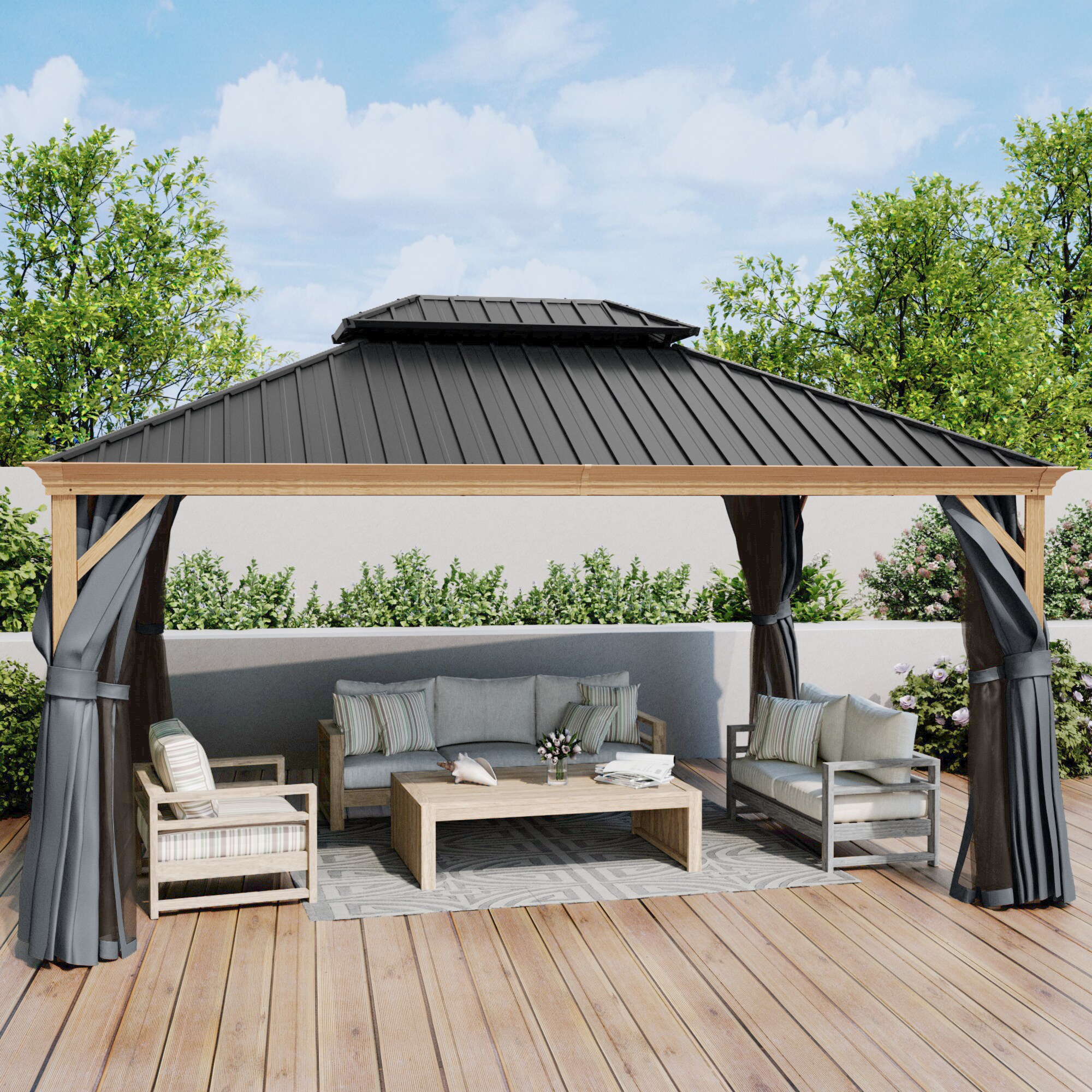  CP-ZPTPSR1216-H-WL2 Wood-Resin-Gazebos - View #2