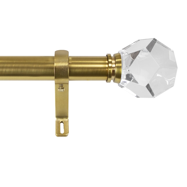 Origin 21 36 In To 72 Brushed Gold Iron Single Curtain Rod With Finials The Rods Department At Lowes Com