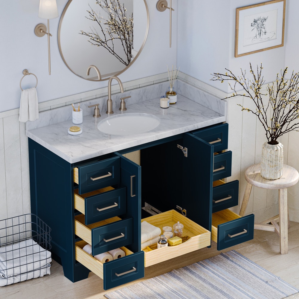 Midnight Blue 48'' Hardwood Single Bathroom Vanity Base