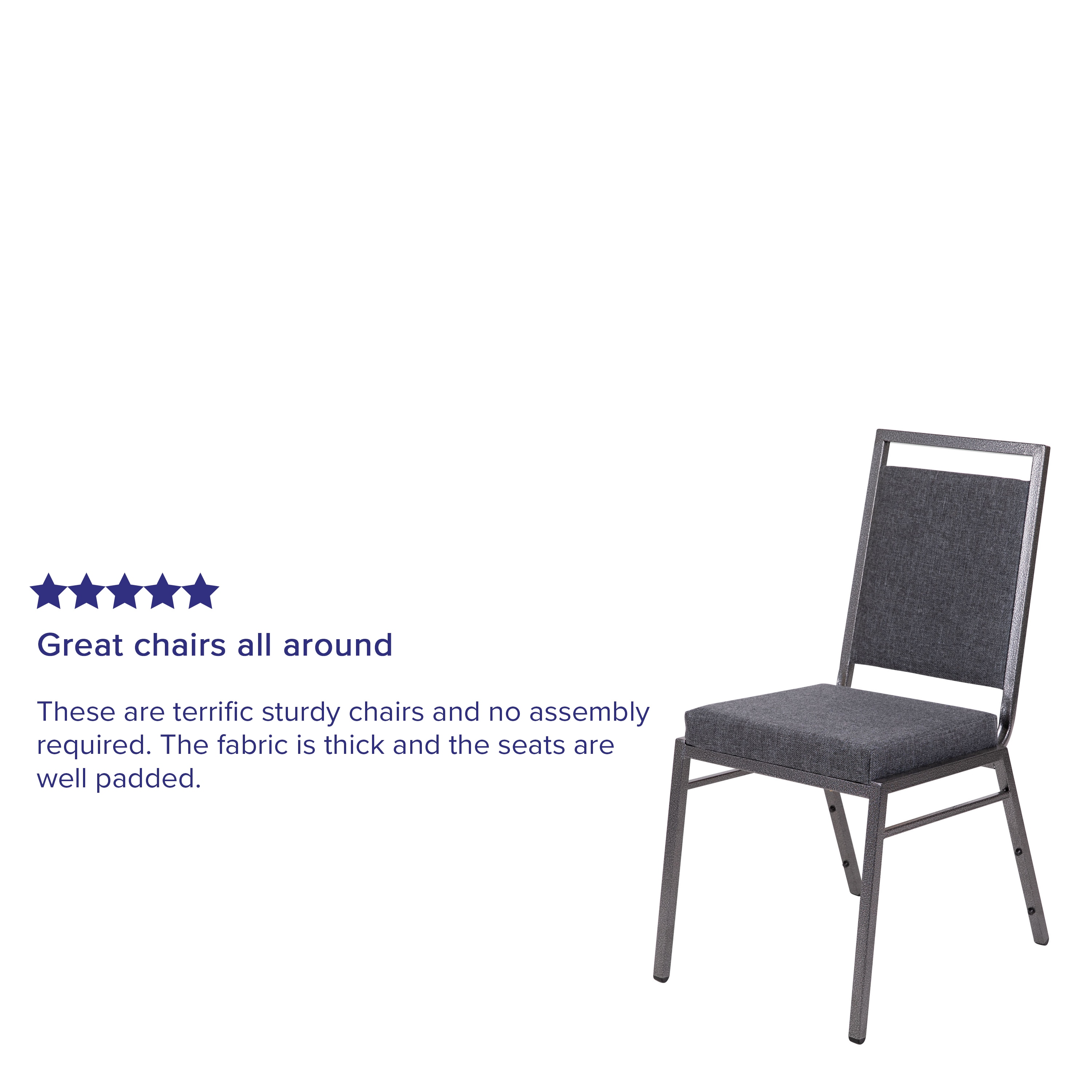Dark Gray Fabric and Steel Stacking Banquet Chair