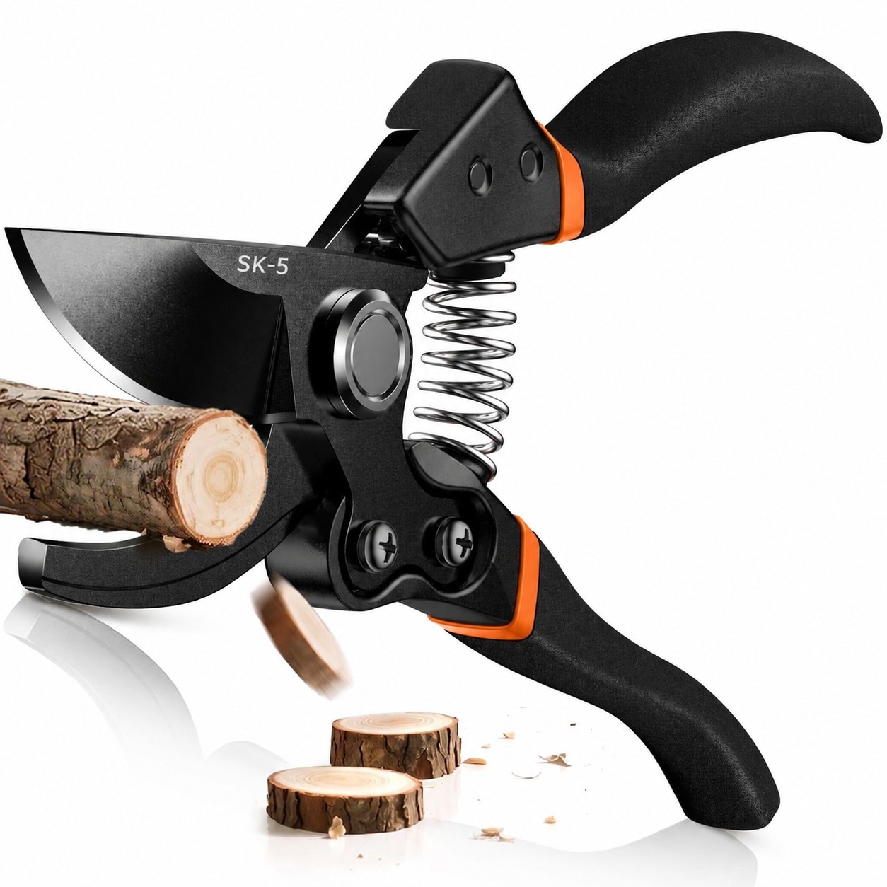 ITOPFOX  8 Point 5 Inch Professional Pruning Shears Ultra Sharp Japanese Steel Blade Garden Scissors for Thick Branches Ergonomic Non Slip