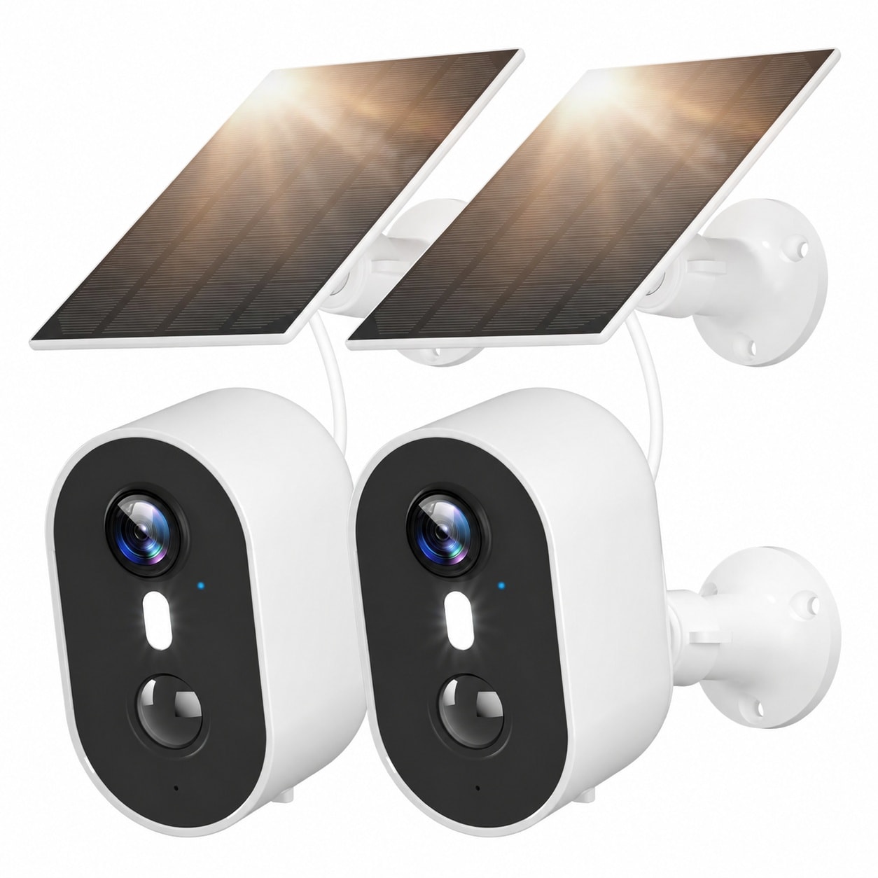 Adrinfly  5MP Solar Security Cameras Wireless Outdoor Home Surveillance with Color Night Vision PIR Motion Detection Two Way Audio 2 Pack