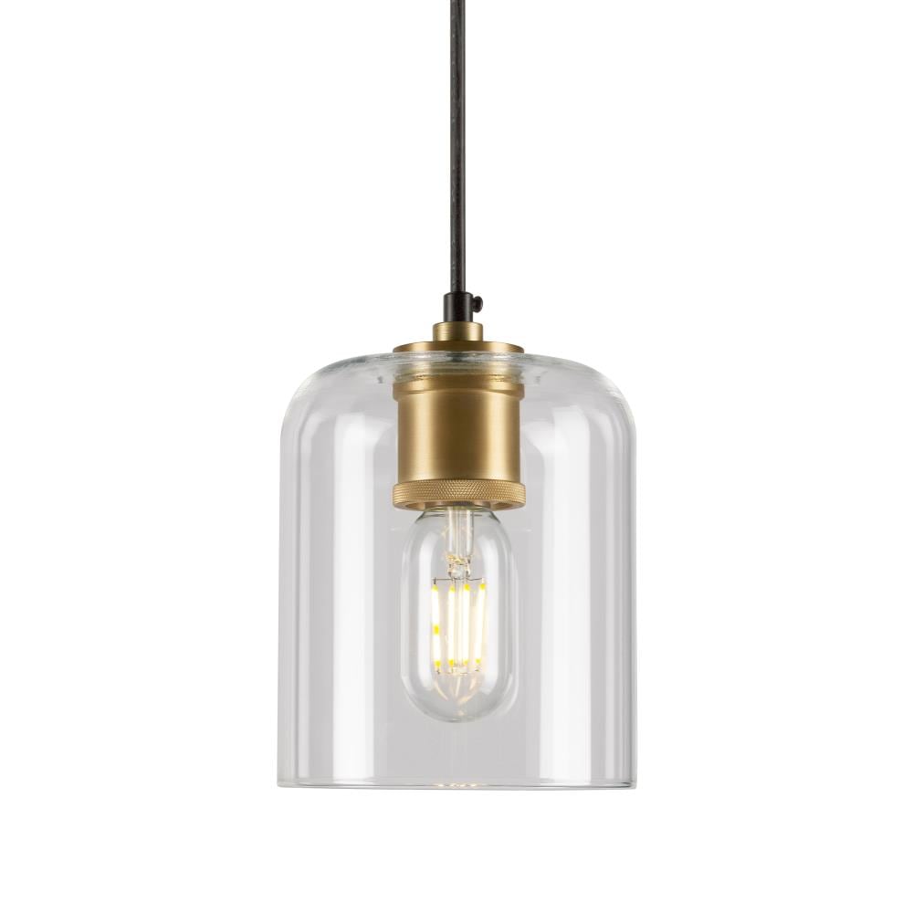 Tyrone Soft Gold and Black Bell-Shaped Glass Pendant