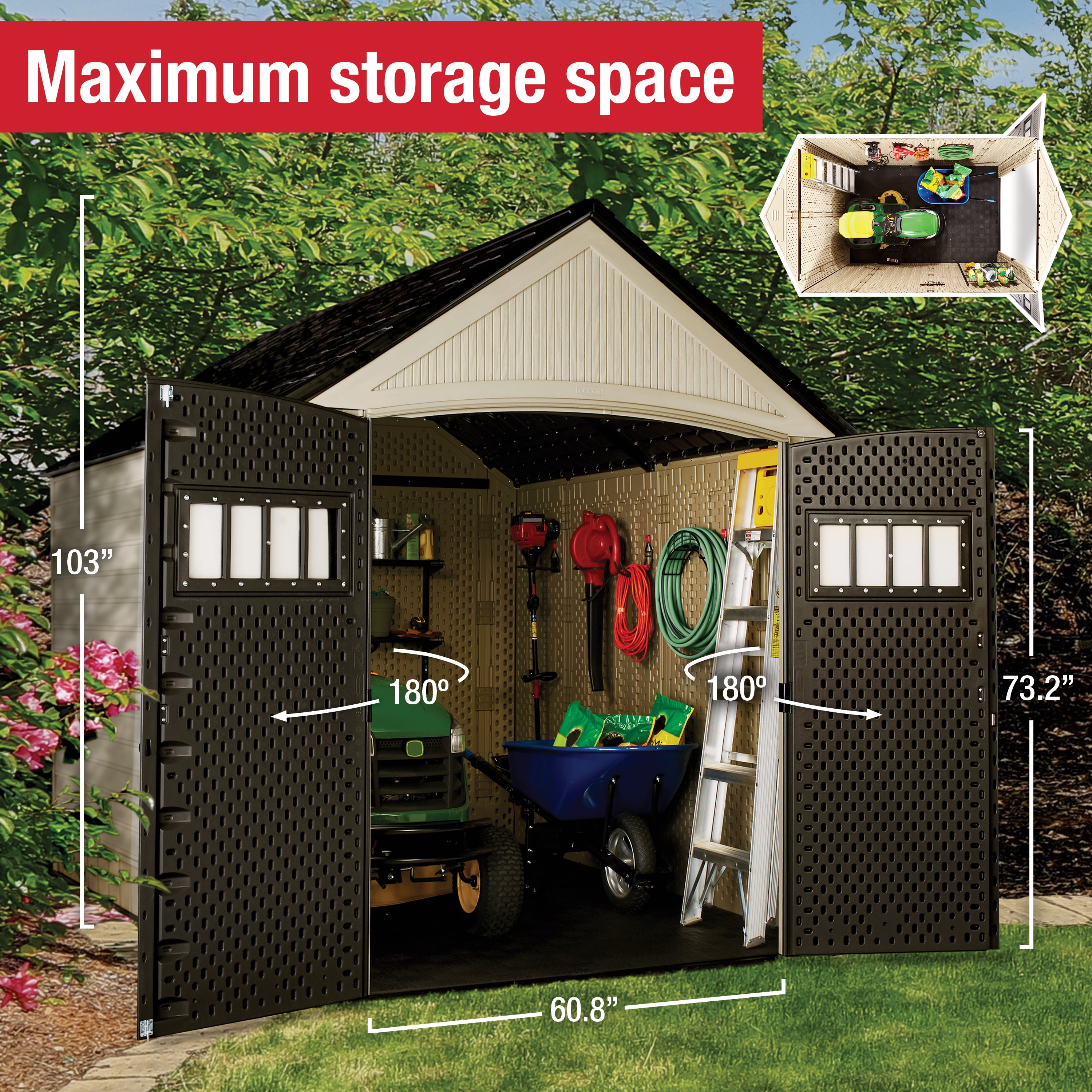 Rubbermaid 2035895 Vinyl-Resin-Storage-Buildings - View #5