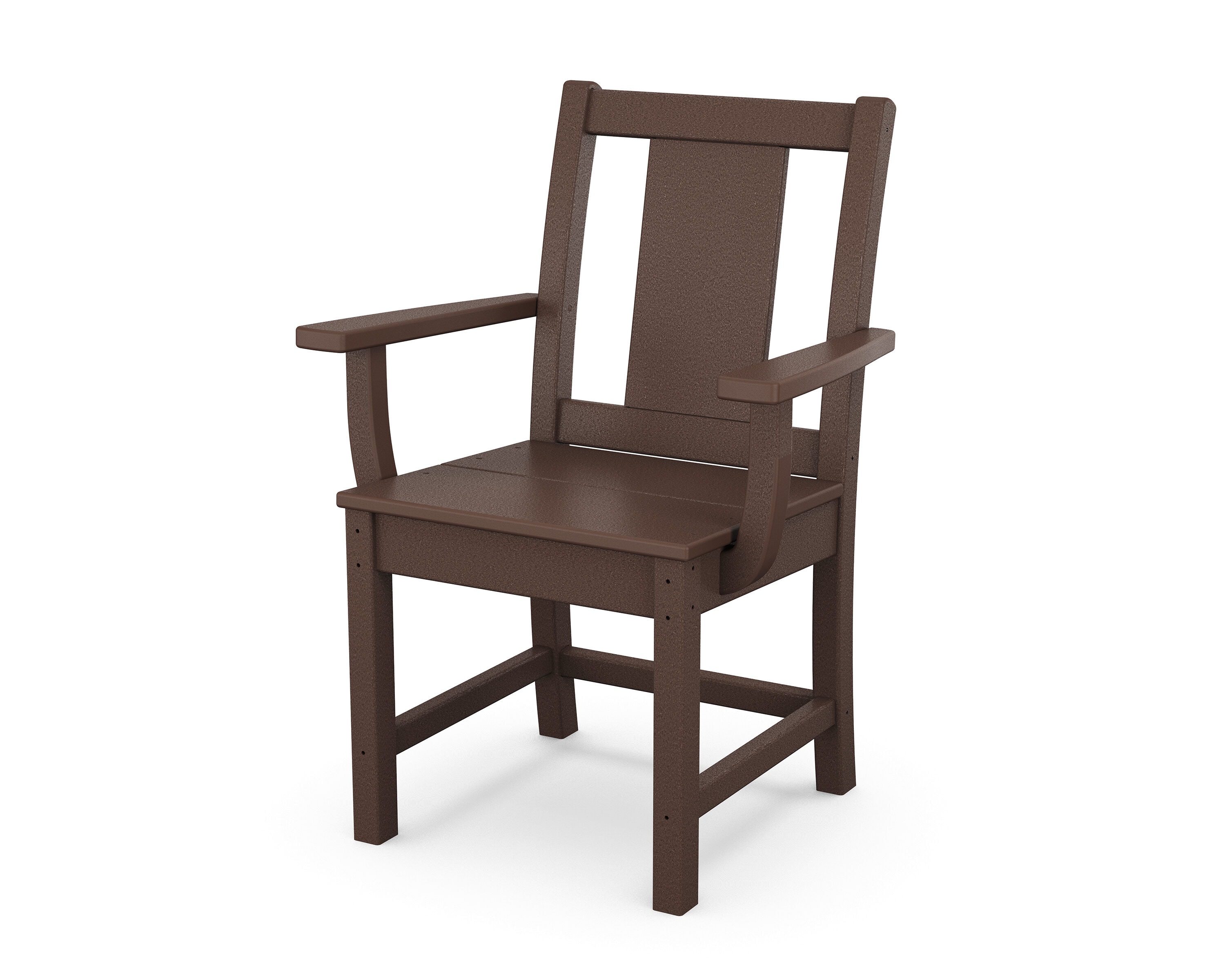 POLYWOOD TLD260MA Prairie Mahogany Plastic Frame Stationary Dining Chair with Slat Seat